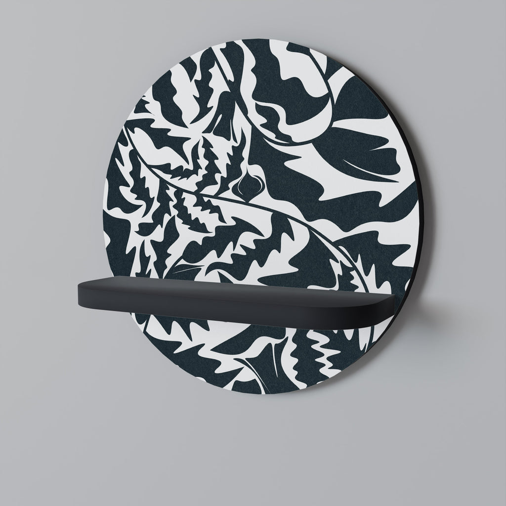 ETHEREAL ORNAMENT Round Art Shelf In Black Finish