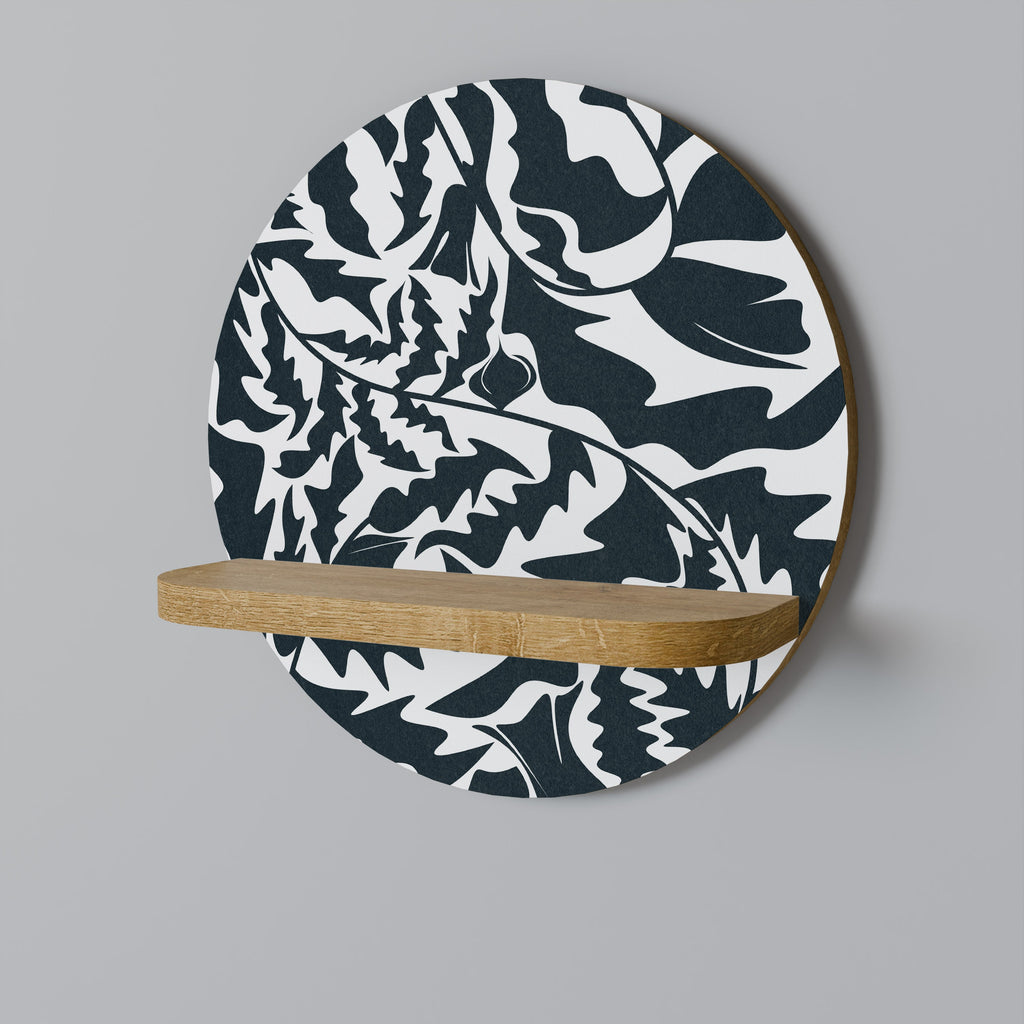 Étagère d'art ronde ETHEREAL ORNAMENT effet chêne