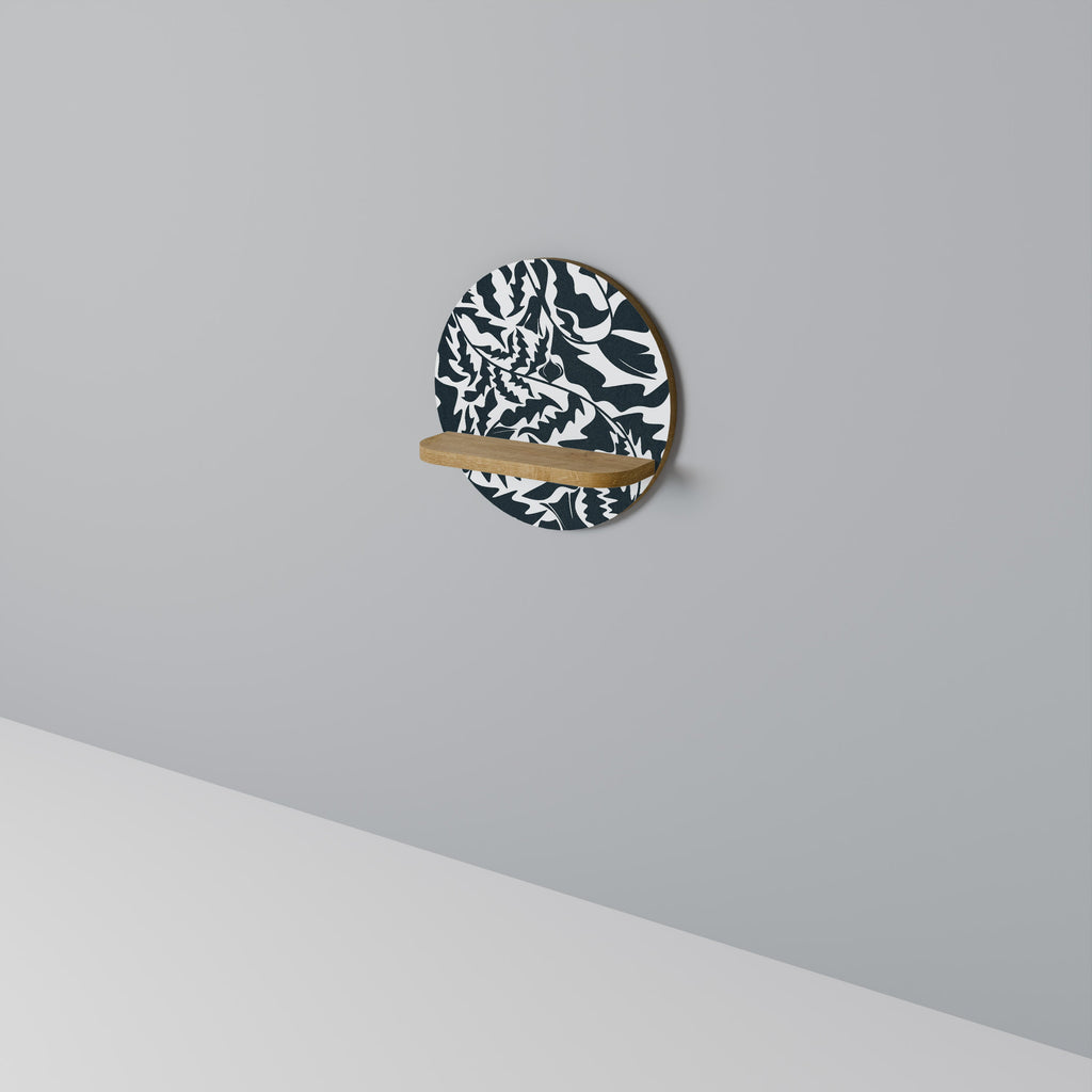 Étagère d'art ronde ETHEREAL ORNAMENT effet chêne