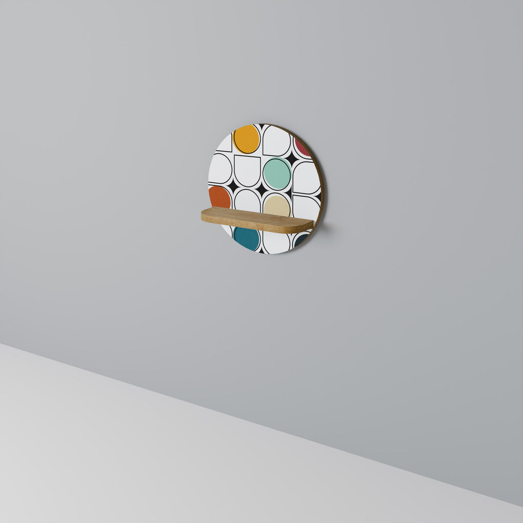 Étagère d'art ronde HUE HARMONY effet chêne