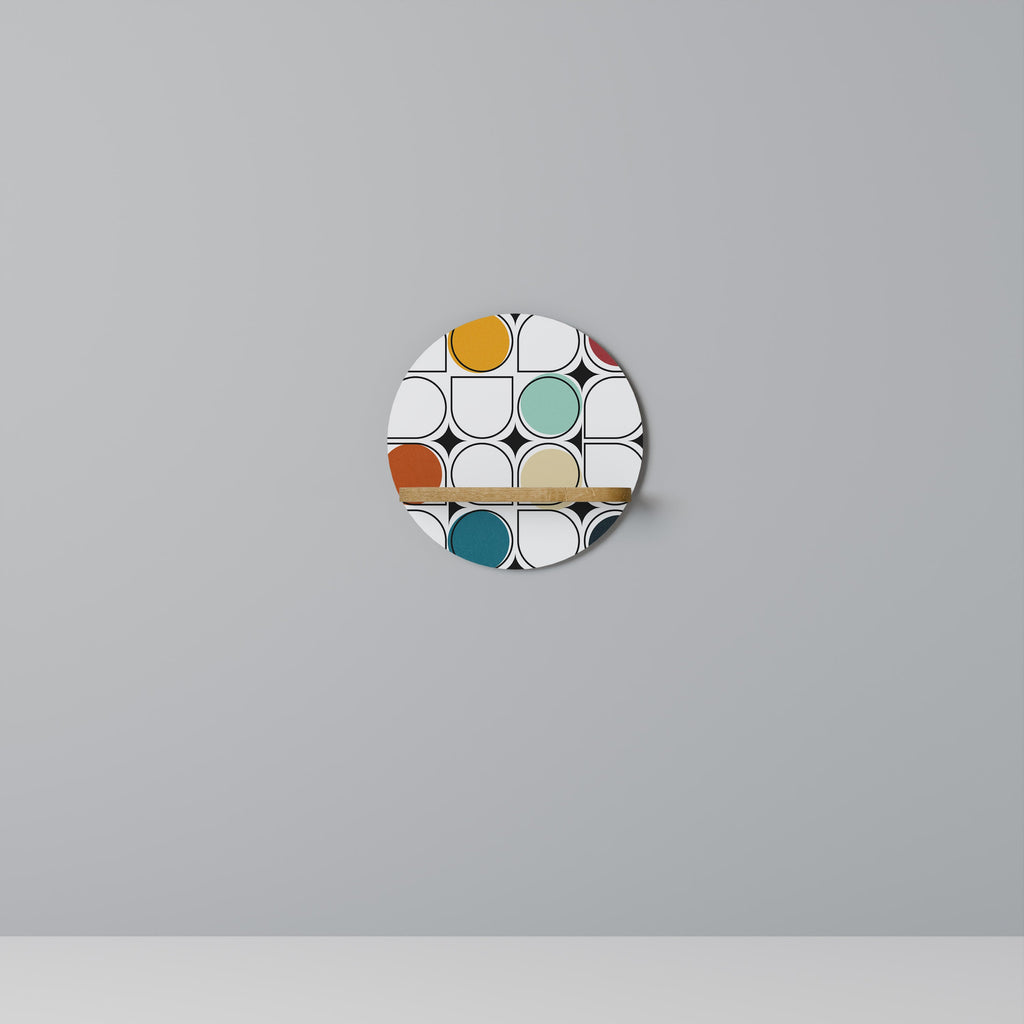 Étagère d'art ronde HUE HARMONY effet chêne