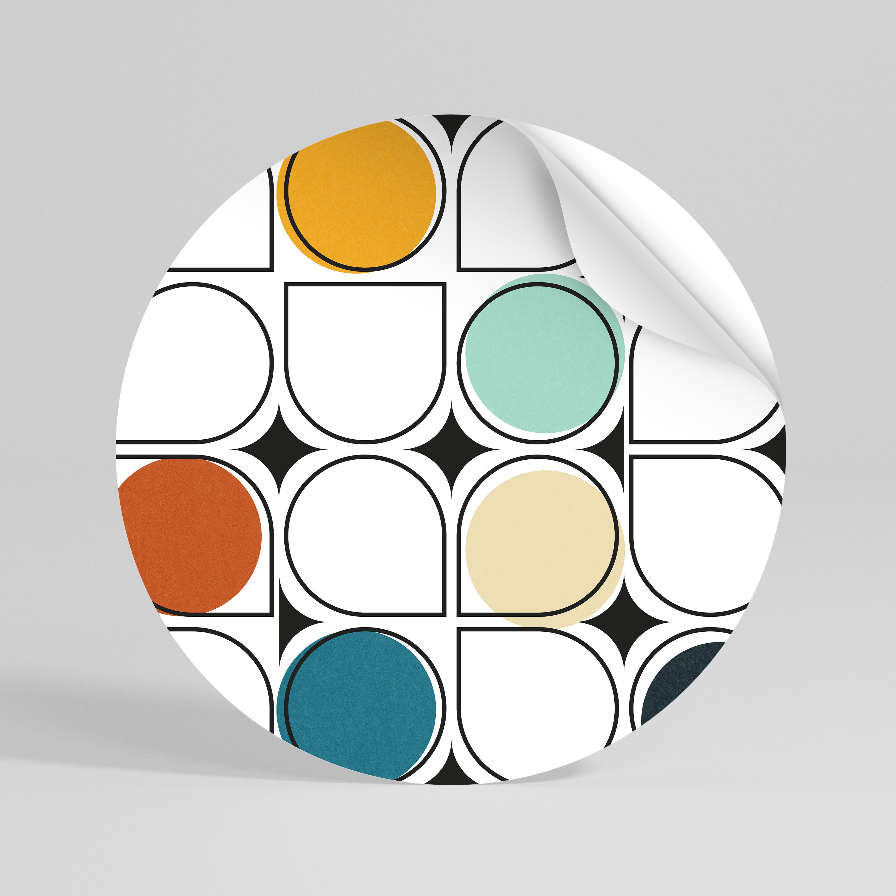 HUE HARMONY Peel and Stick Round Sticker