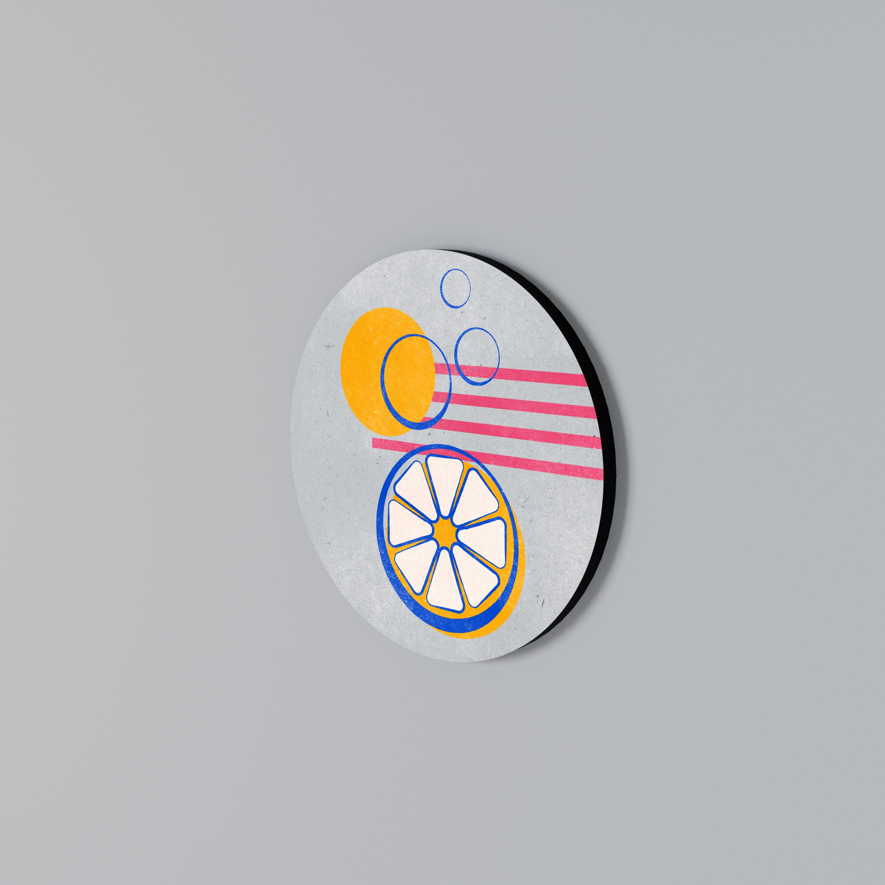 CITRUS SPARK Round Wall Art