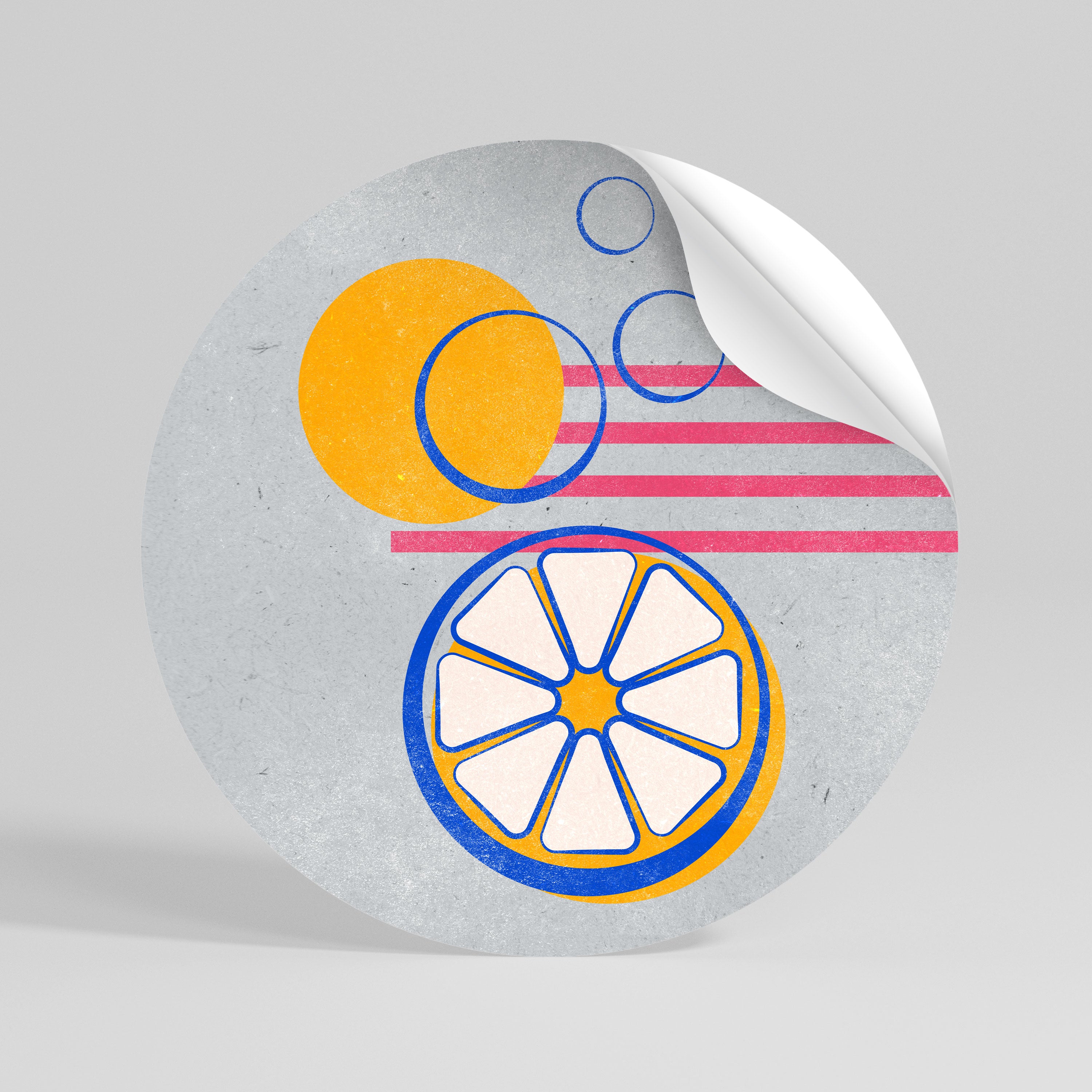 CITRUS SPARK Peel and Stick Round Sticker
