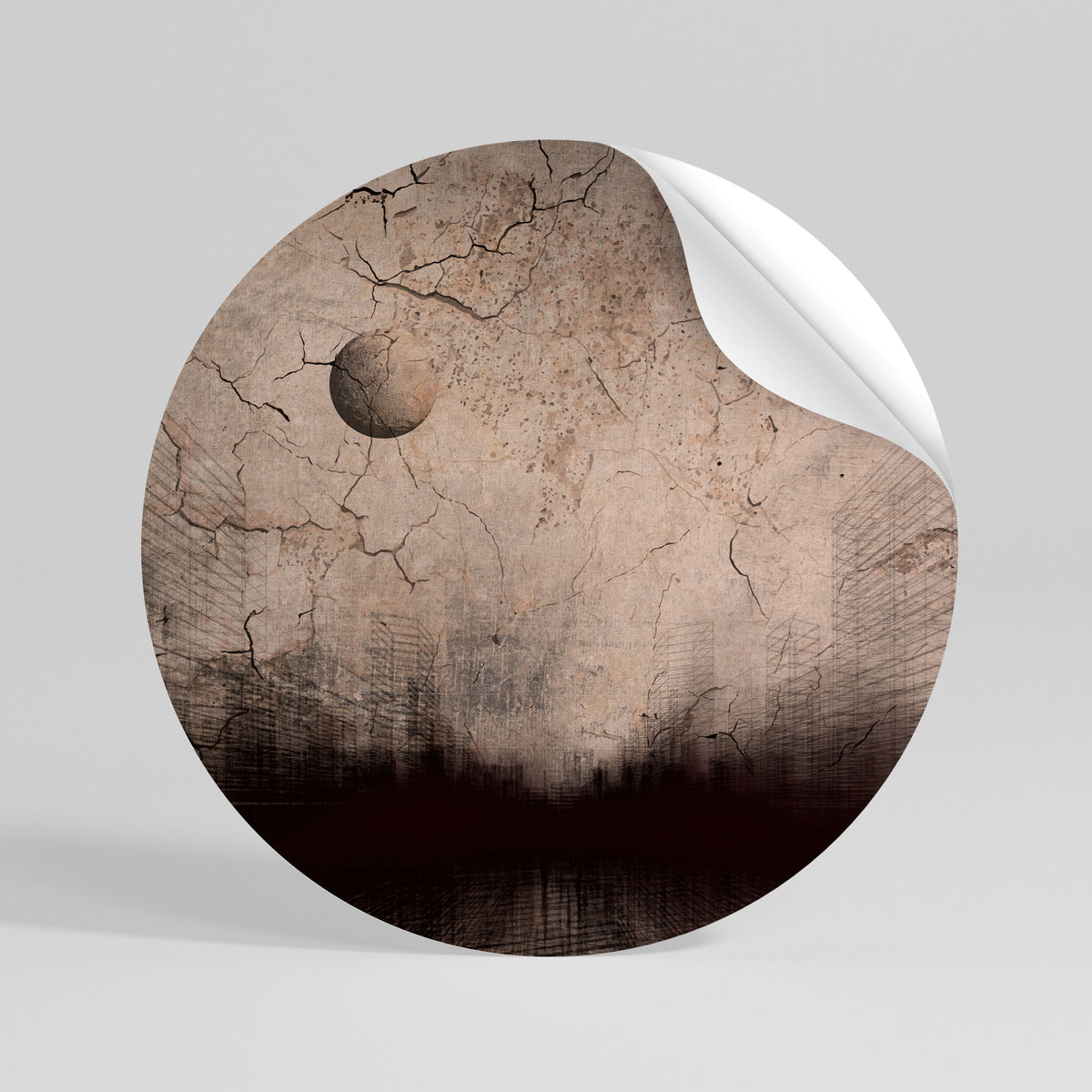 MOONBEAM THOUGHTS Peel and Stick Round Sticker