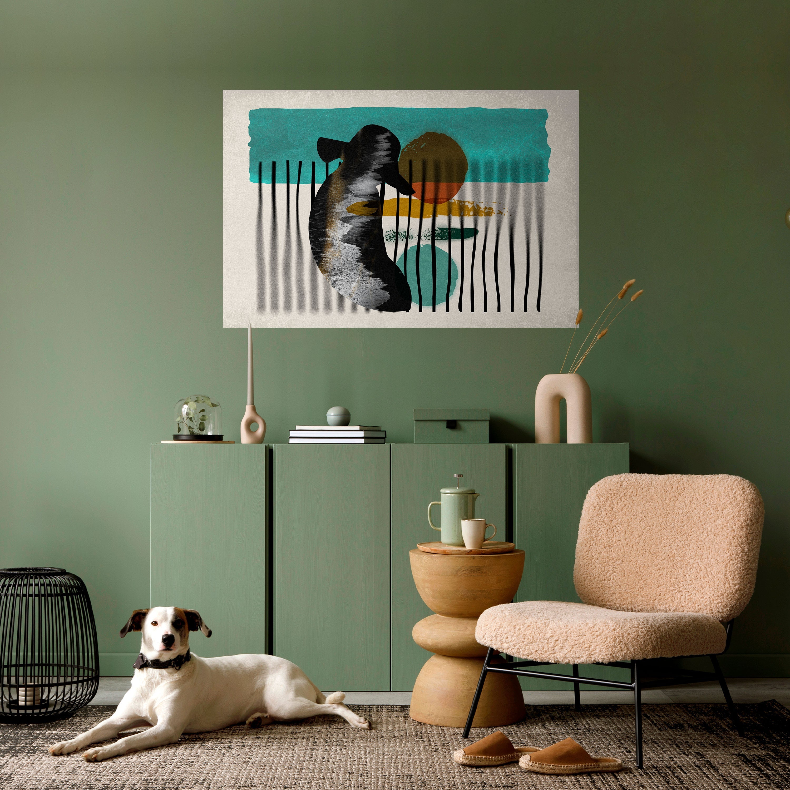 Affiche horizontale autocollante Inkwell Turquoise