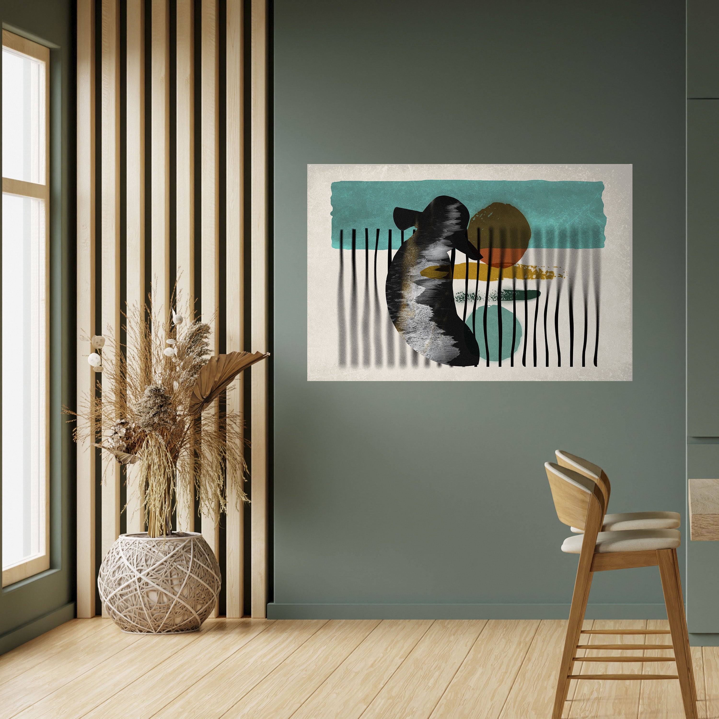 Affiche horizontale autocollante Inkwell Turquoise