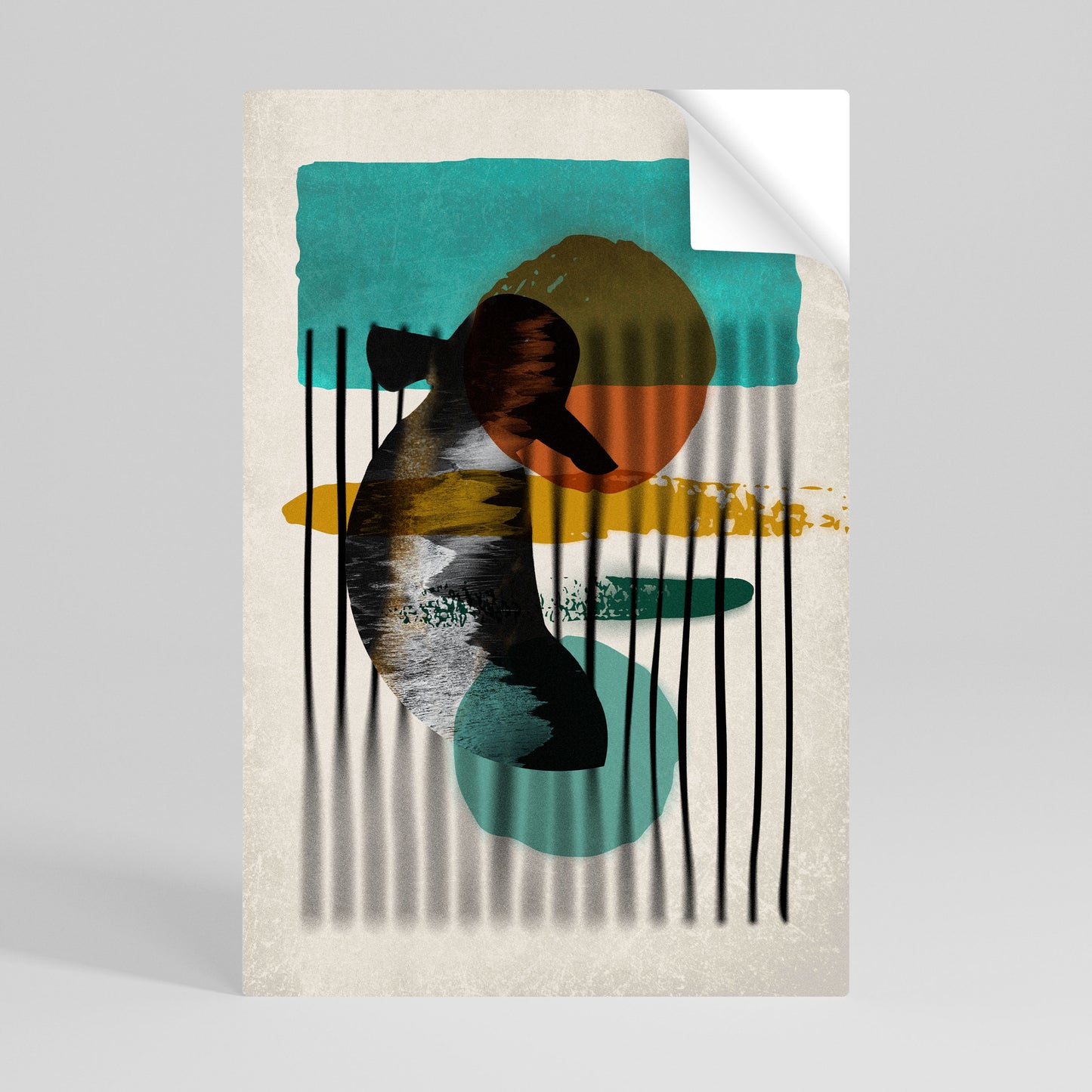INKWELL TURQOISE Peel and Stick Vertical Poster