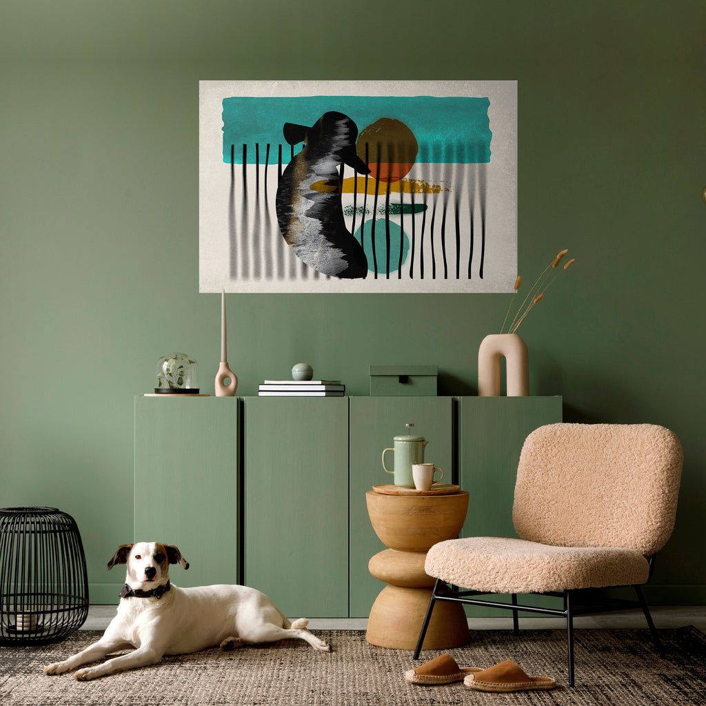 Affiche horizontale autocollante Inkwell Turquoise