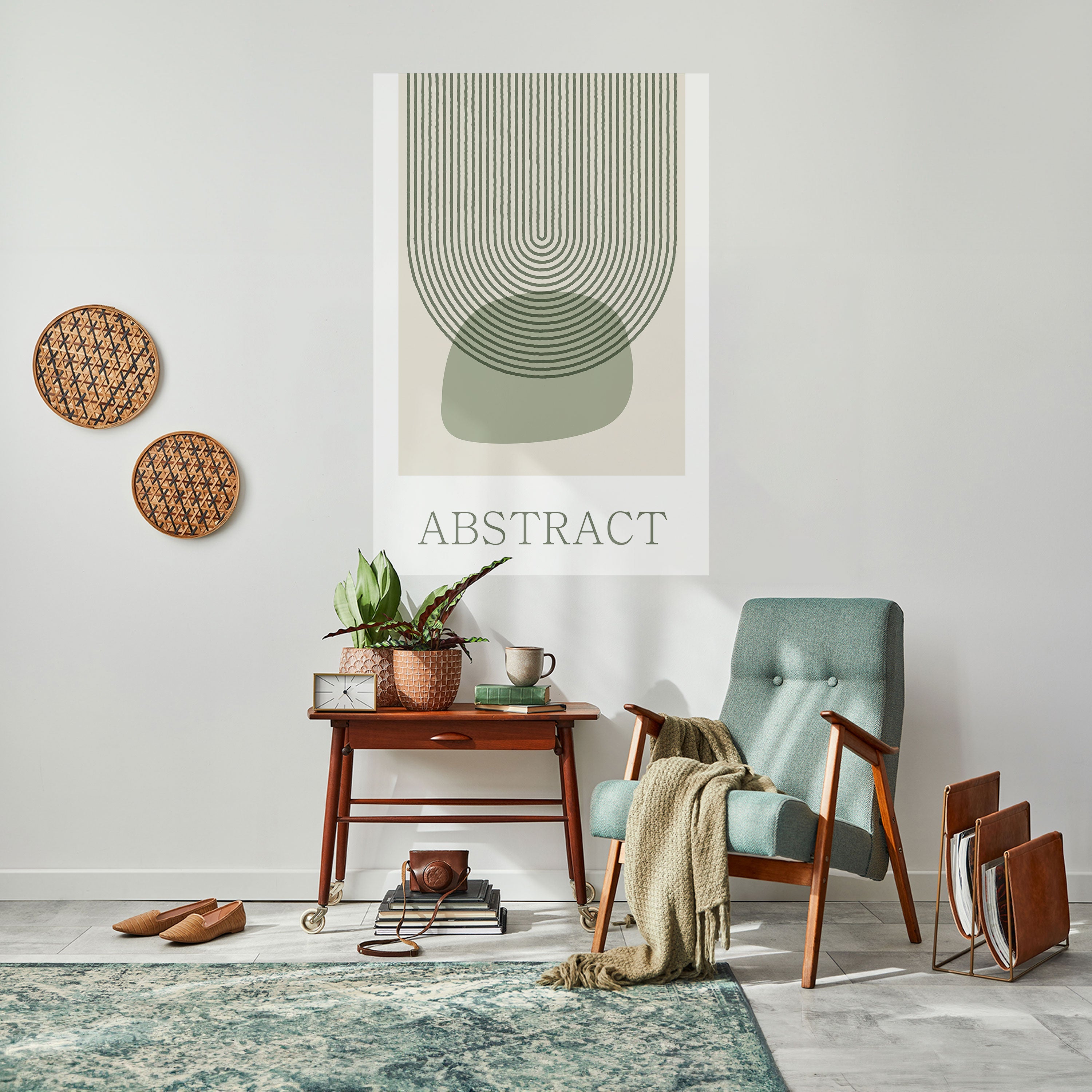 Affiche verticale autocollante GREEN ABSTRACT