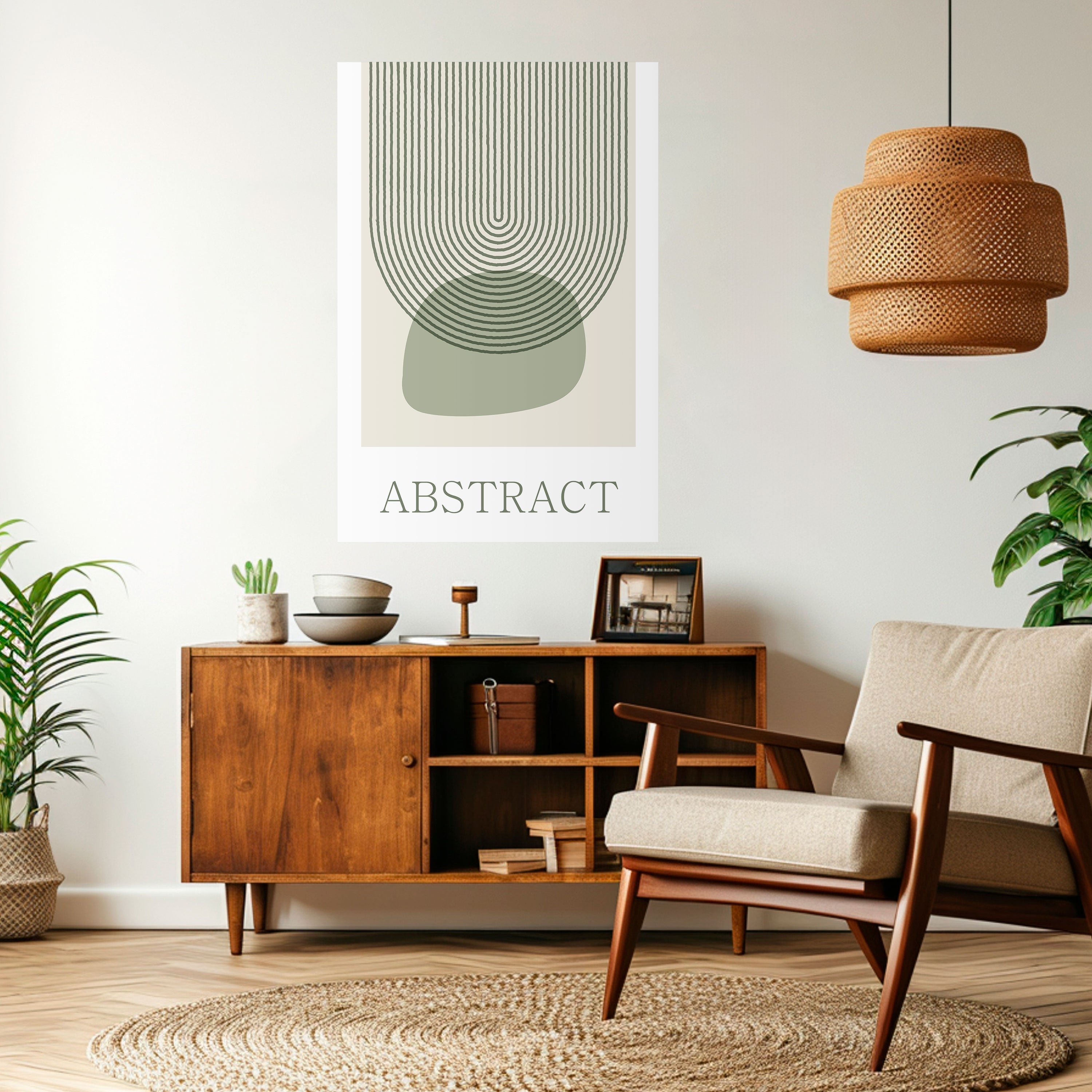 Affiche verticale autocollante GREEN ABSTRACT