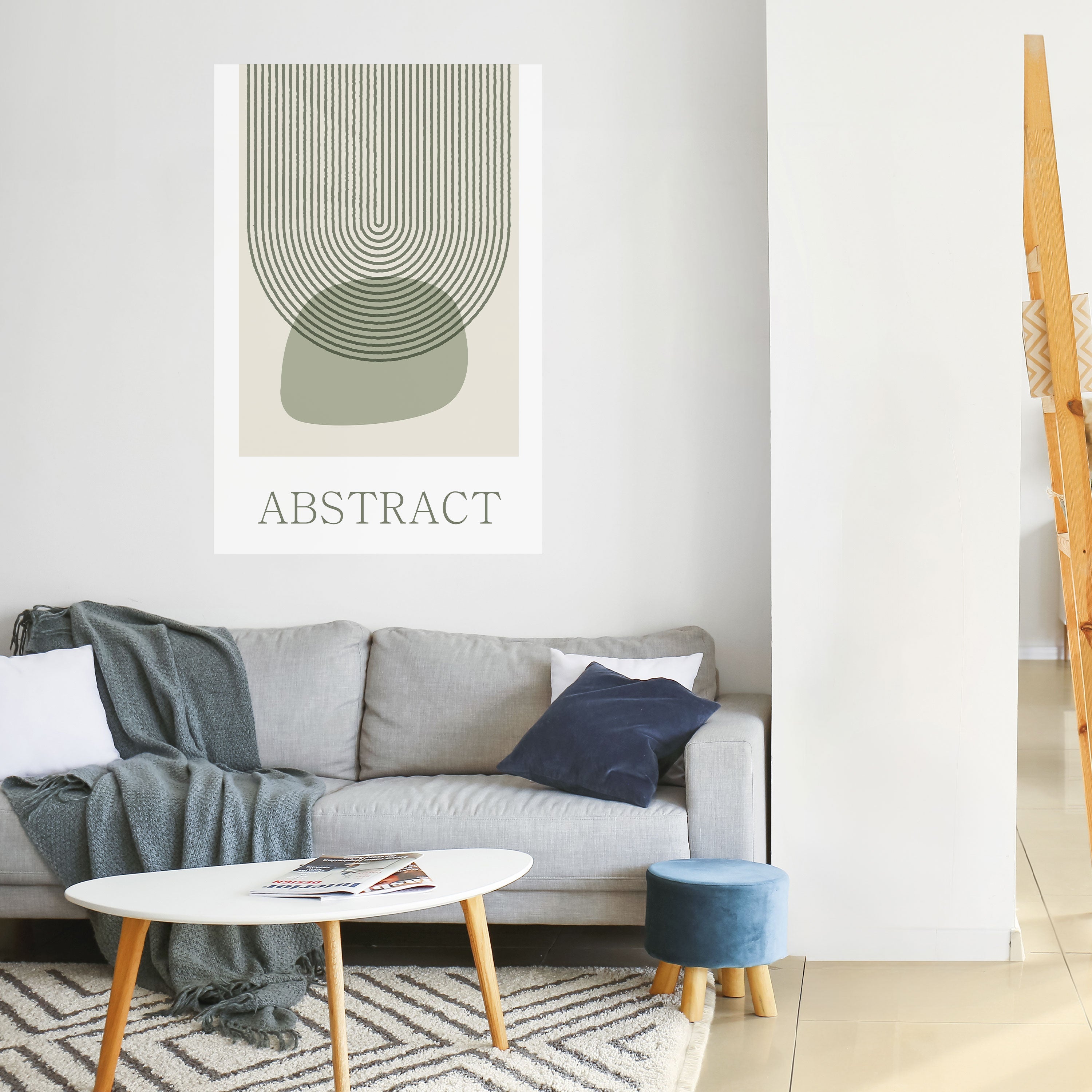 Affiche verticale autocollante GREEN ABSTRACT
