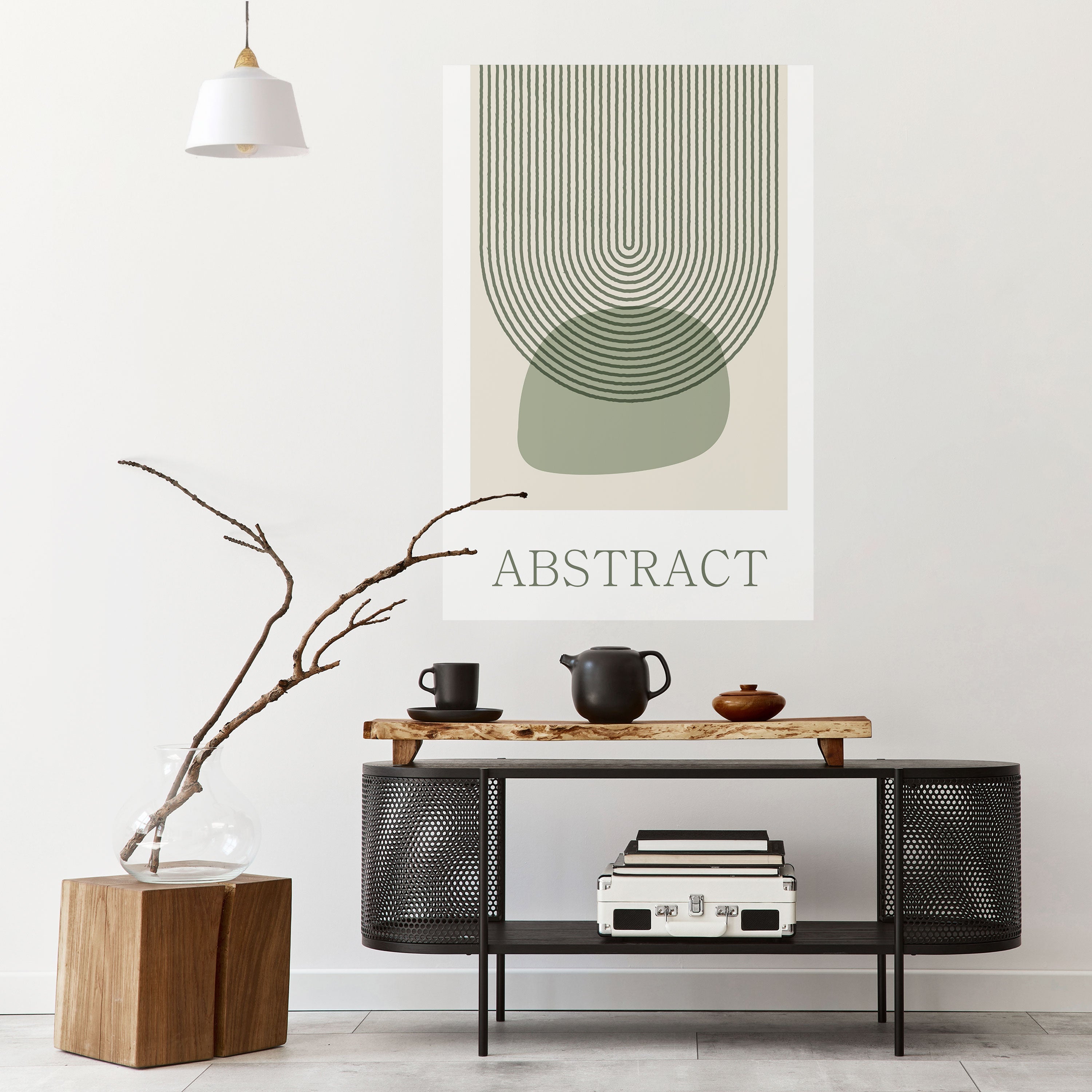 Affiche verticale autocollante GREEN ABSTRACT