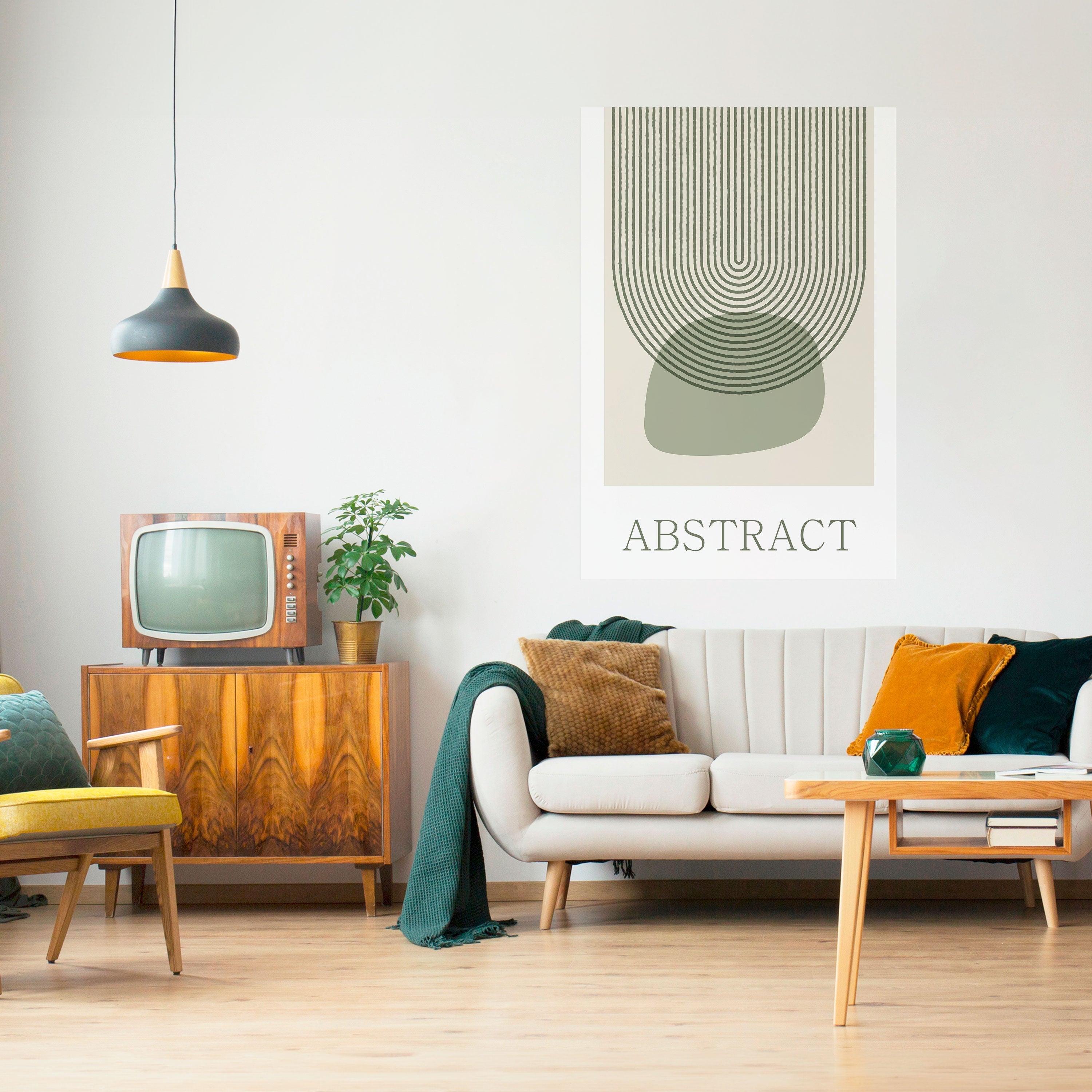 Affiche verticale autocollante GREEN ABSTRACT