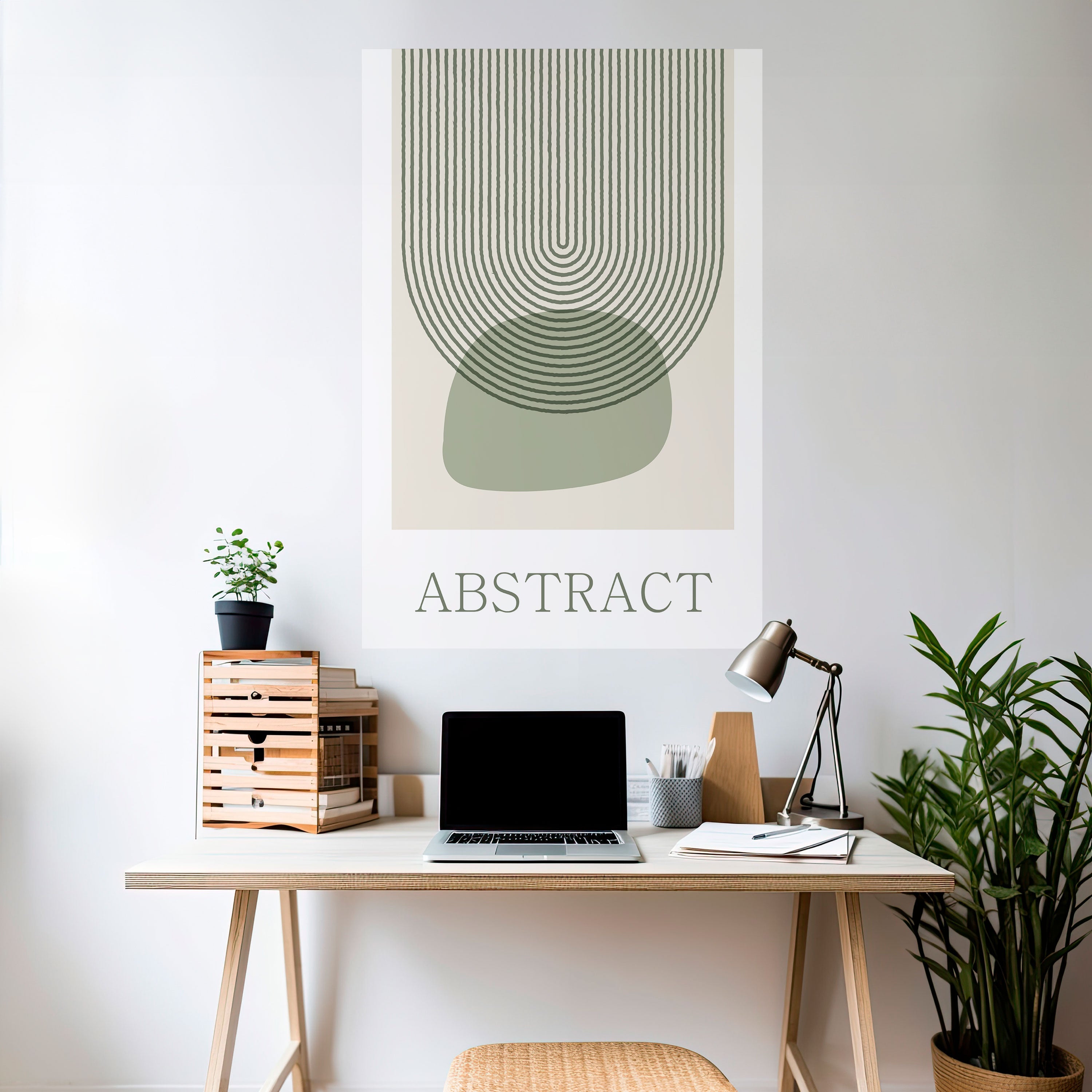 Affiche verticale autocollante GREEN ABSTRACT