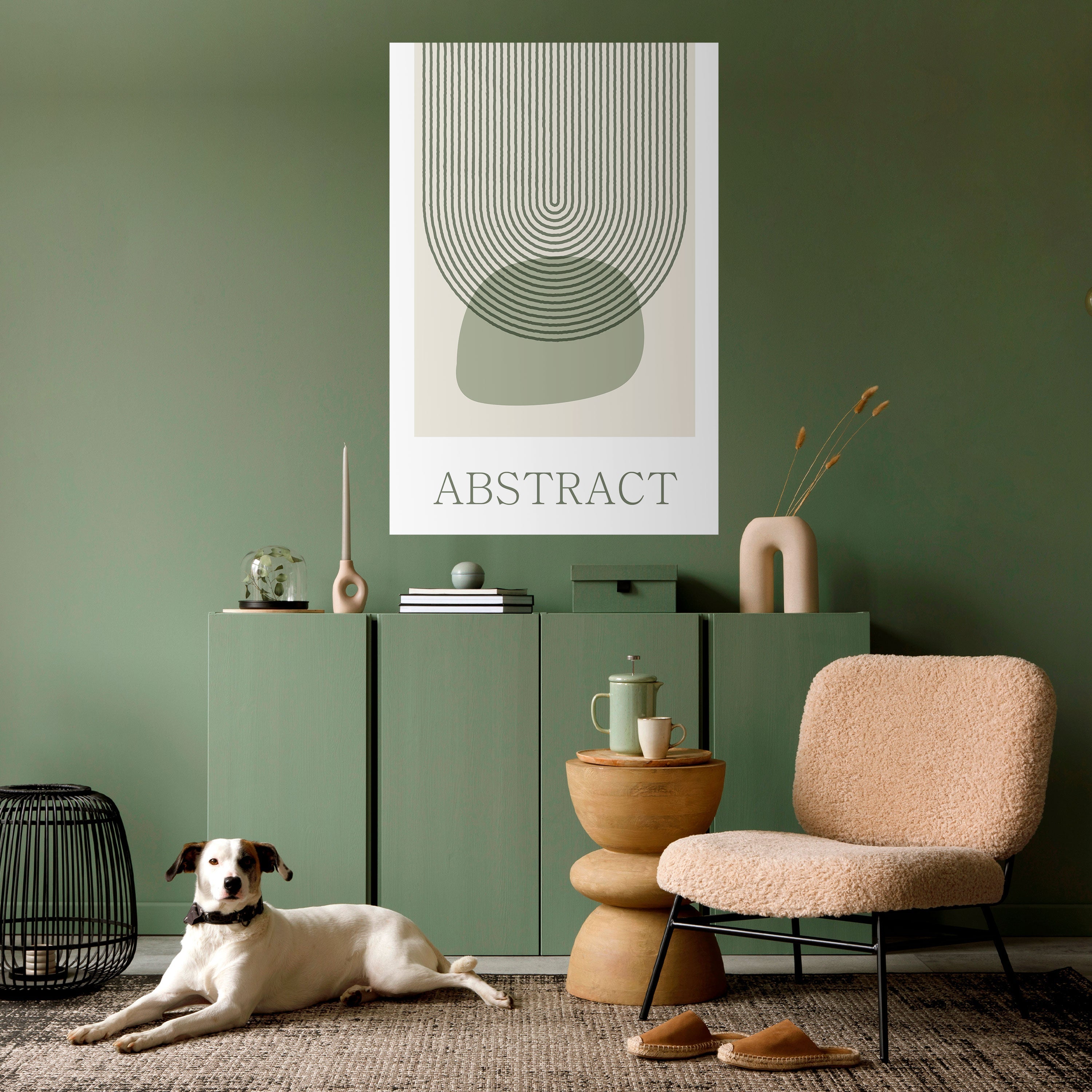 Affiche verticale autocollante GREEN ABSTRACT