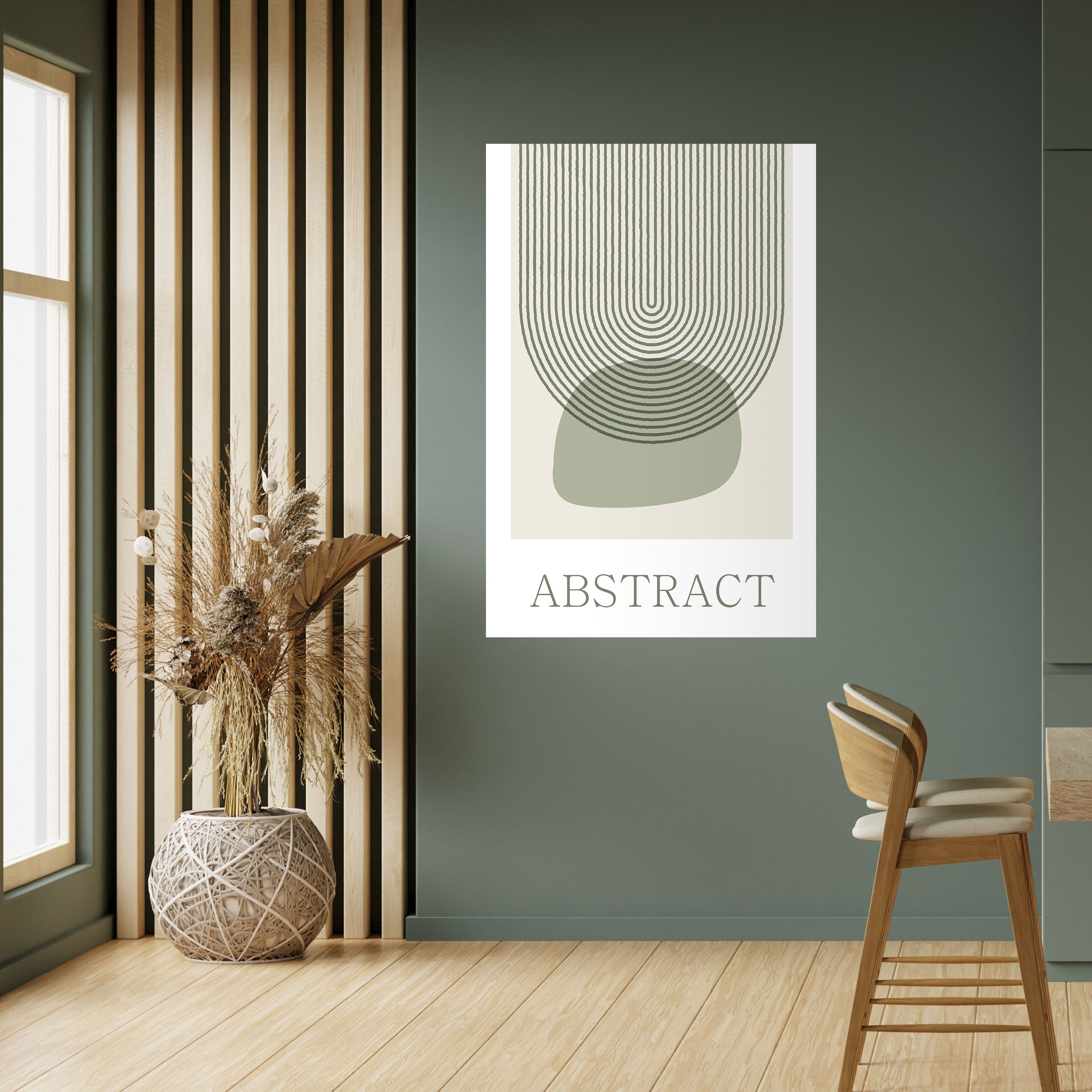 Affiche verticale autocollante GREEN ABSTRACT