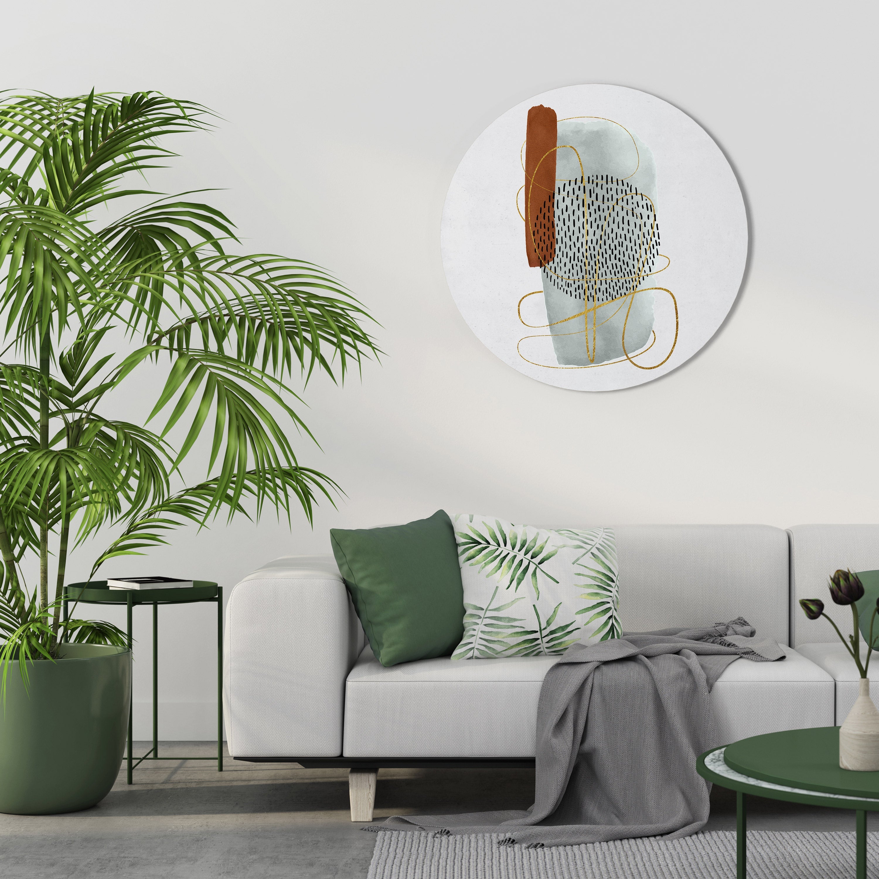 ENVELOPPÉ DANS LA FORME Art mural rond