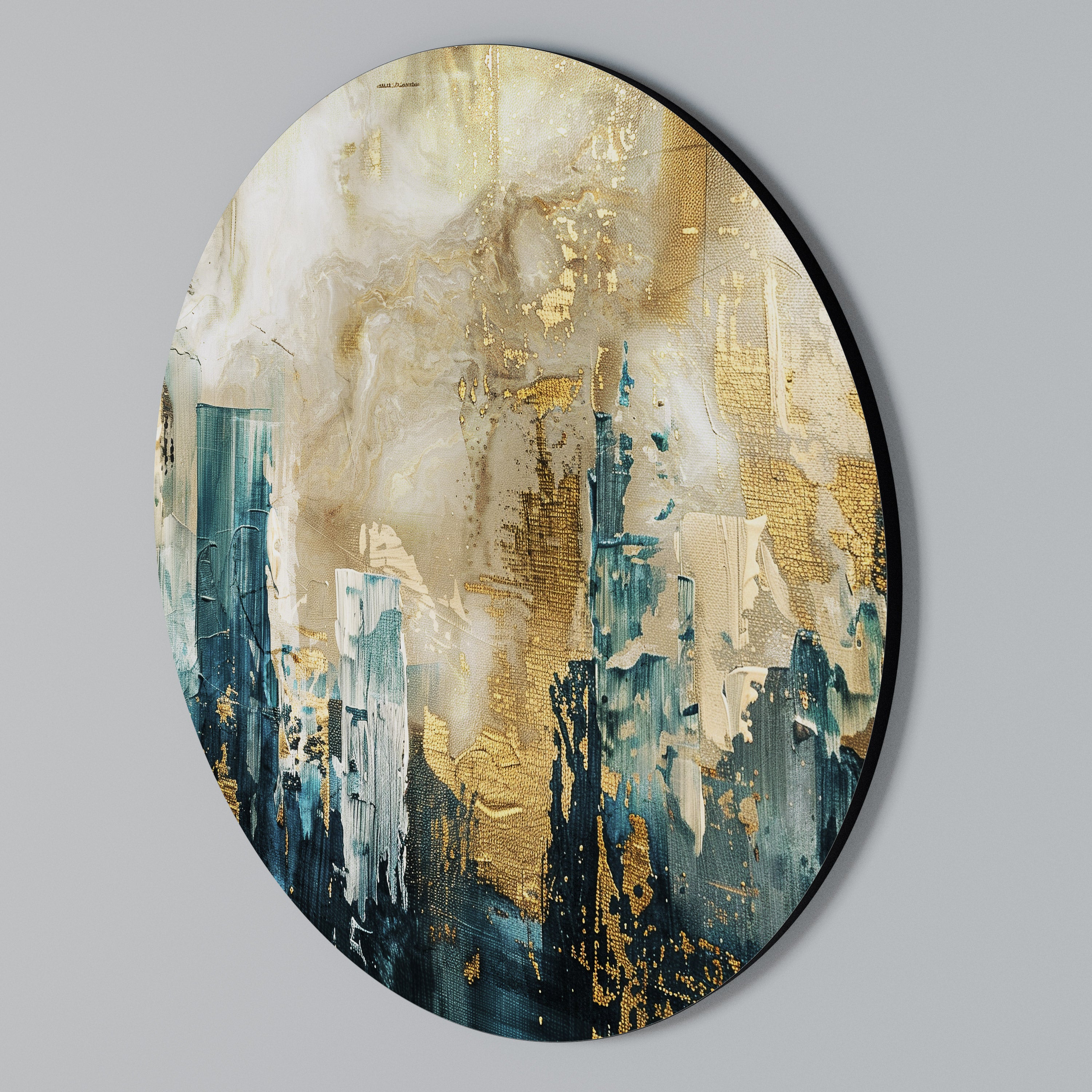 TOWN COLLAPSE Round Wall Art