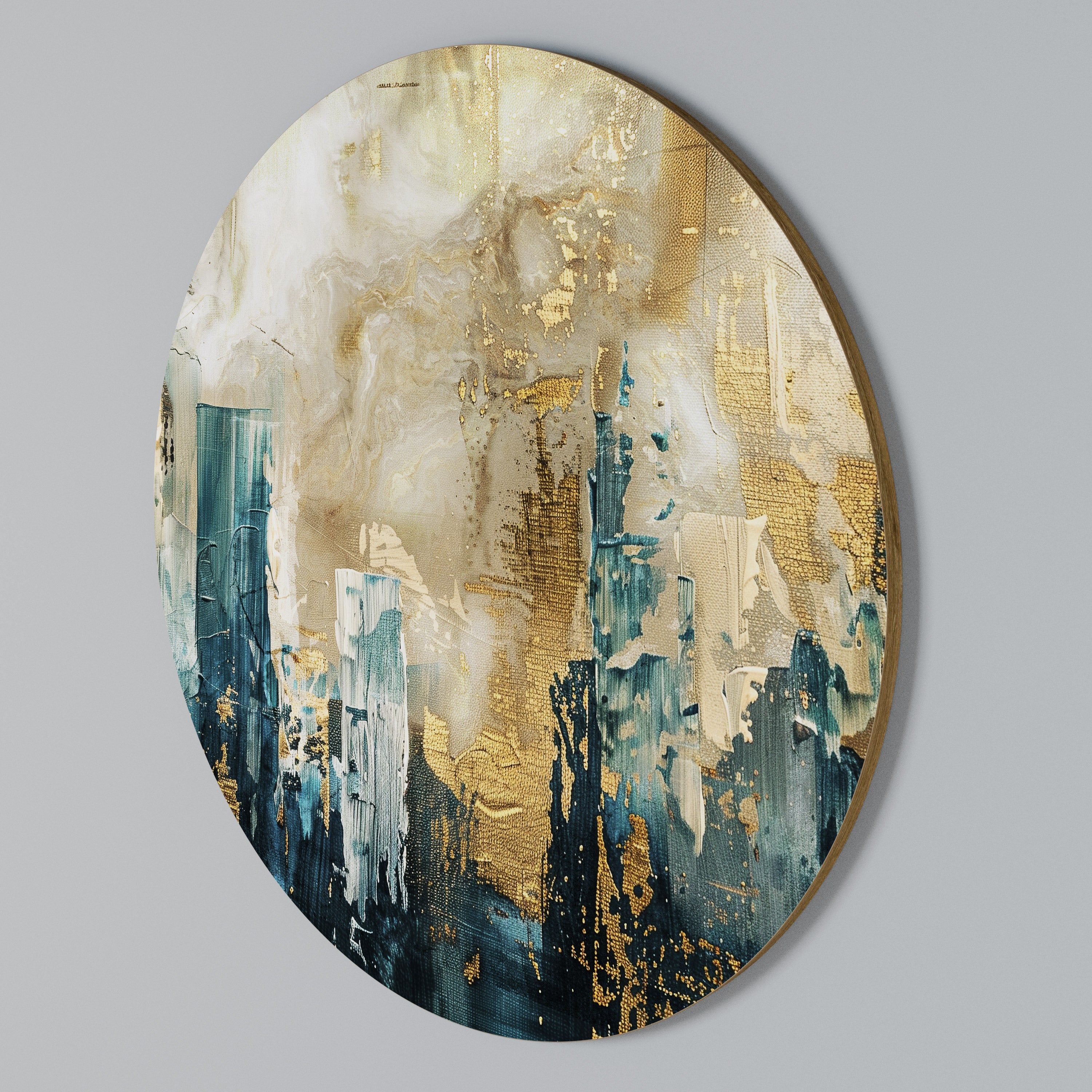 TOWN COLLAPSE Round Wall Art