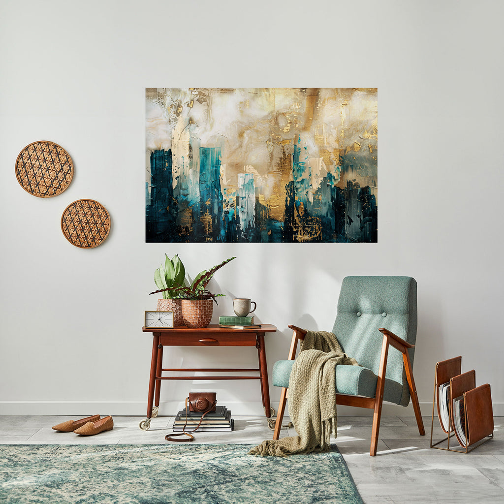 Affiche horizontale autocollante « Effondrement de la ville »