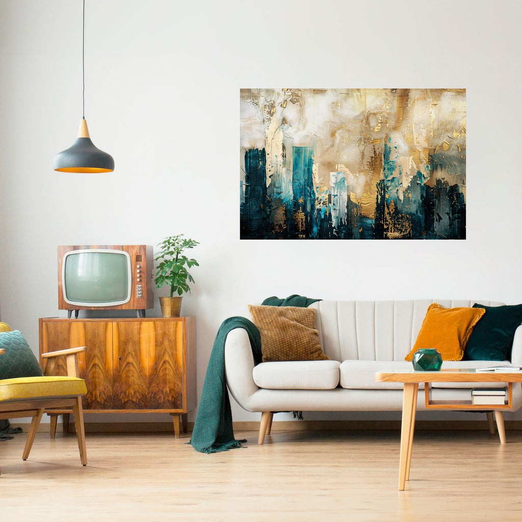 Affiche horizontale autocollante « Effondrement de la ville »