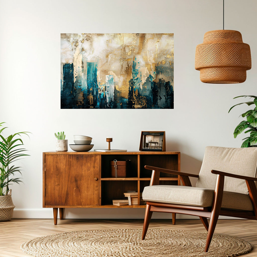 Affiche horizontale autocollante « Effondrement de la ville »