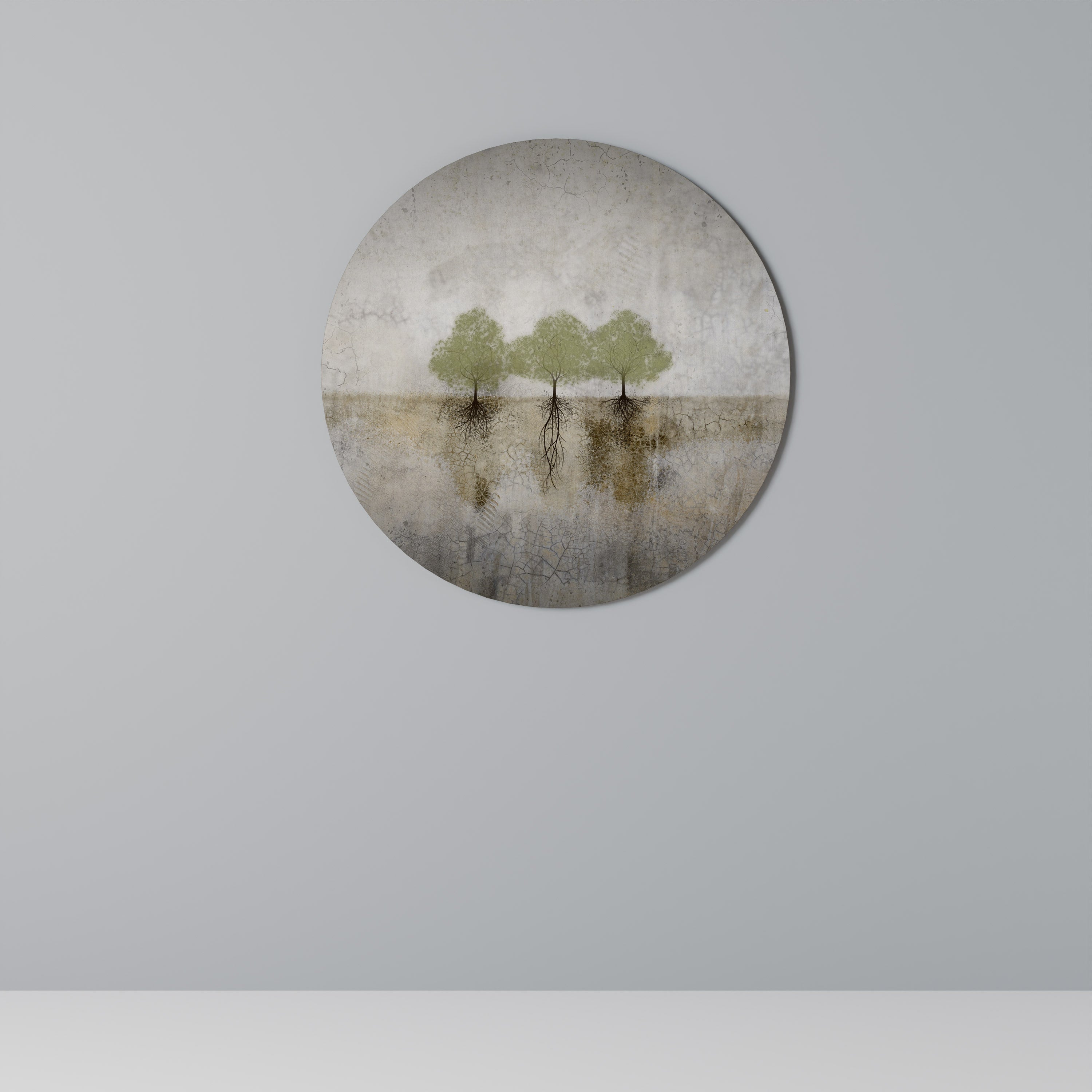 Art mural rond ROOTS OF TIME