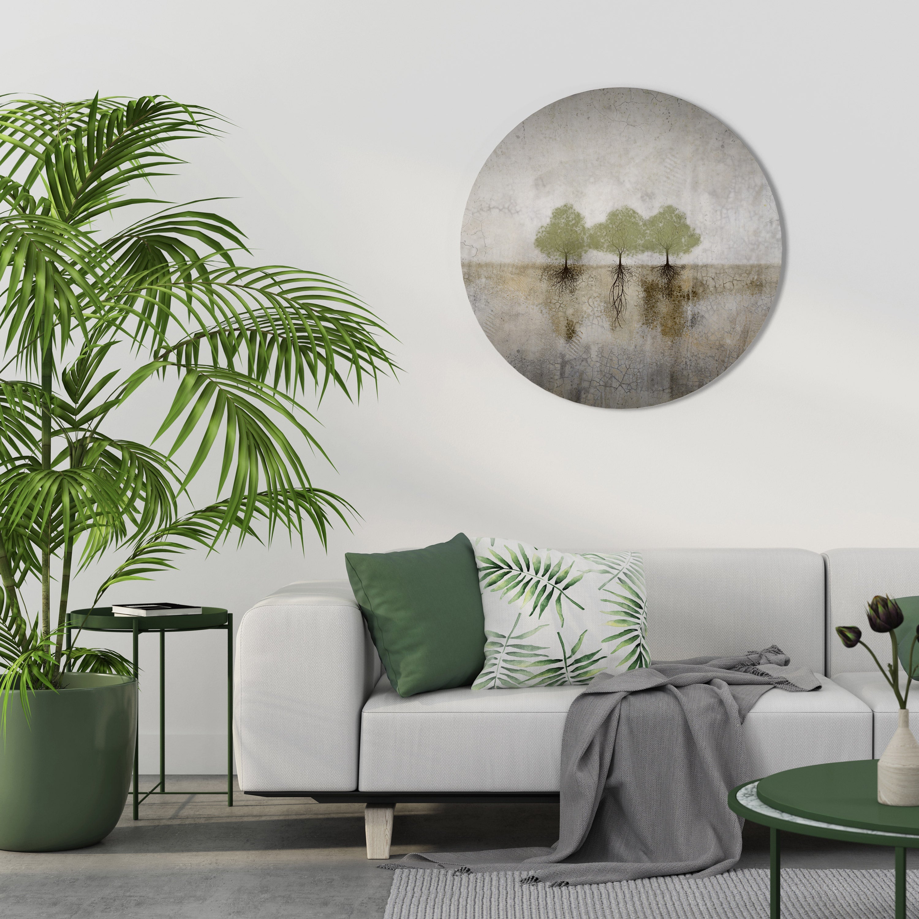 Art mural rond ROOTS OF TIME