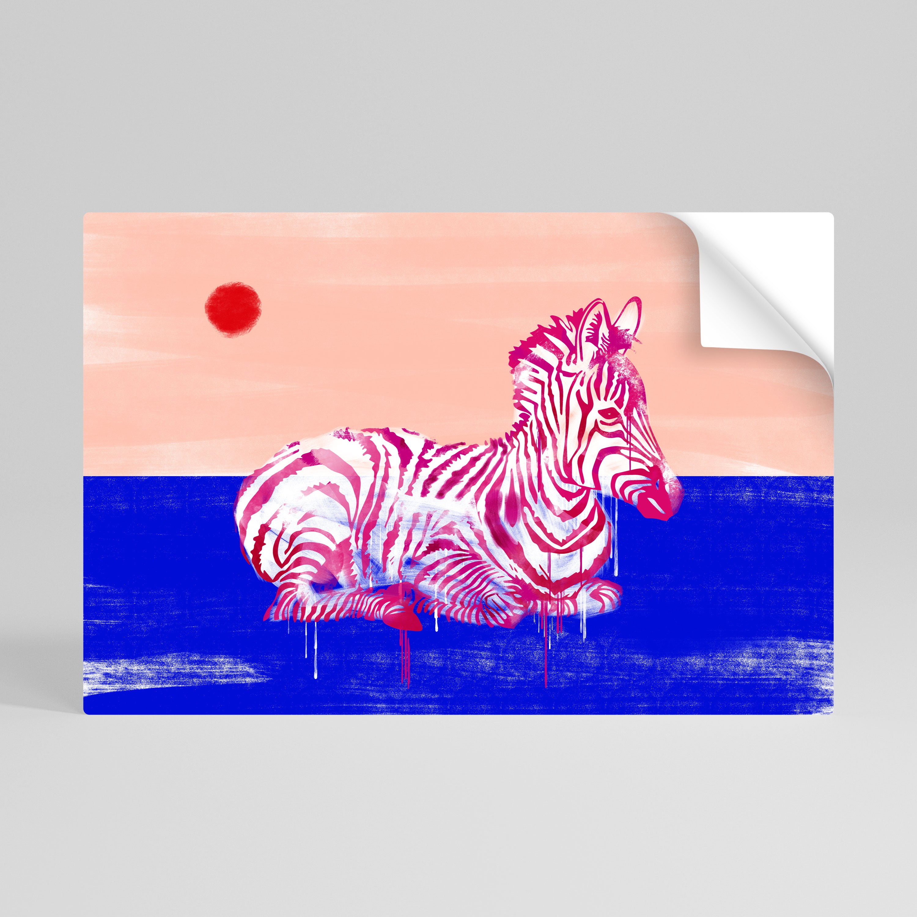 FANCIFUL ZEBRA Peel and Stick Horizontal Poster