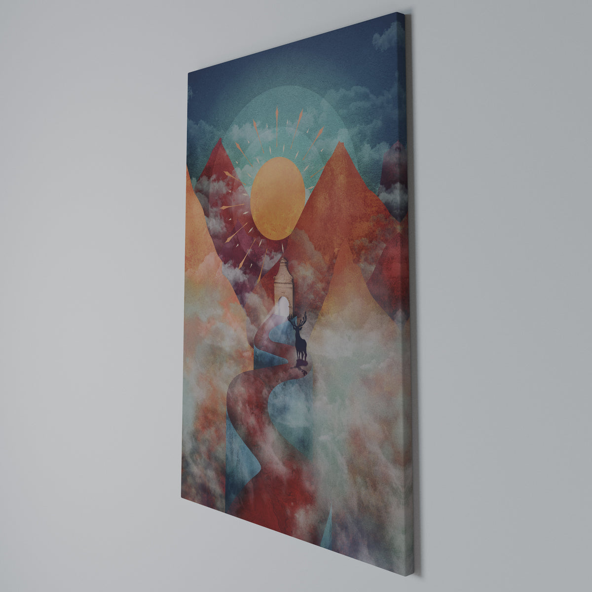 THE DEER MOUNTAIN Vertical Canvas Print