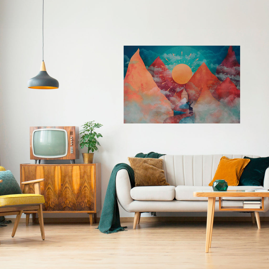 Affiche horizontale autocollante THE DEER MOUNTAIN