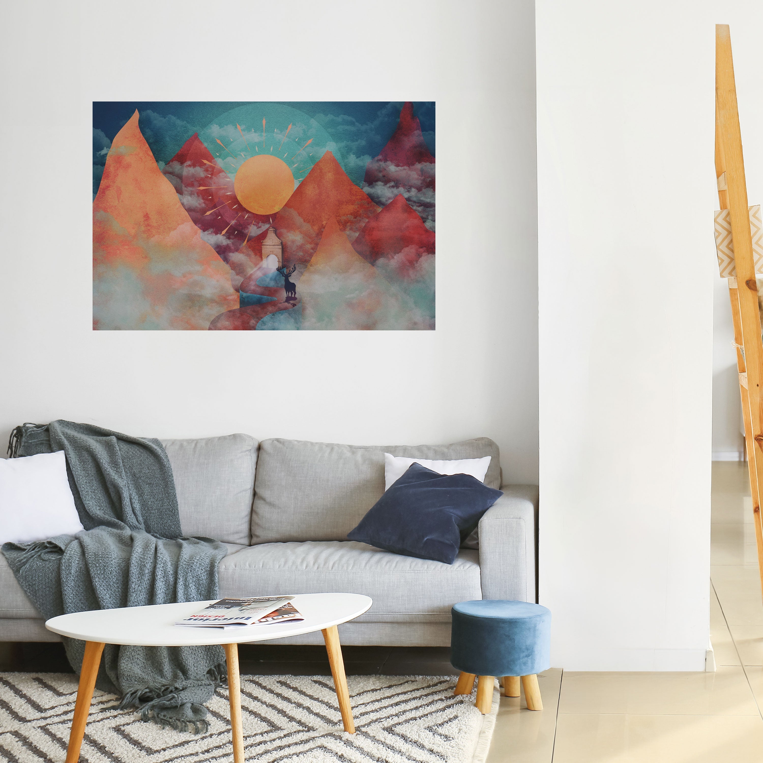 Affiche horizontale autocollante THE DEER MOUNTAIN