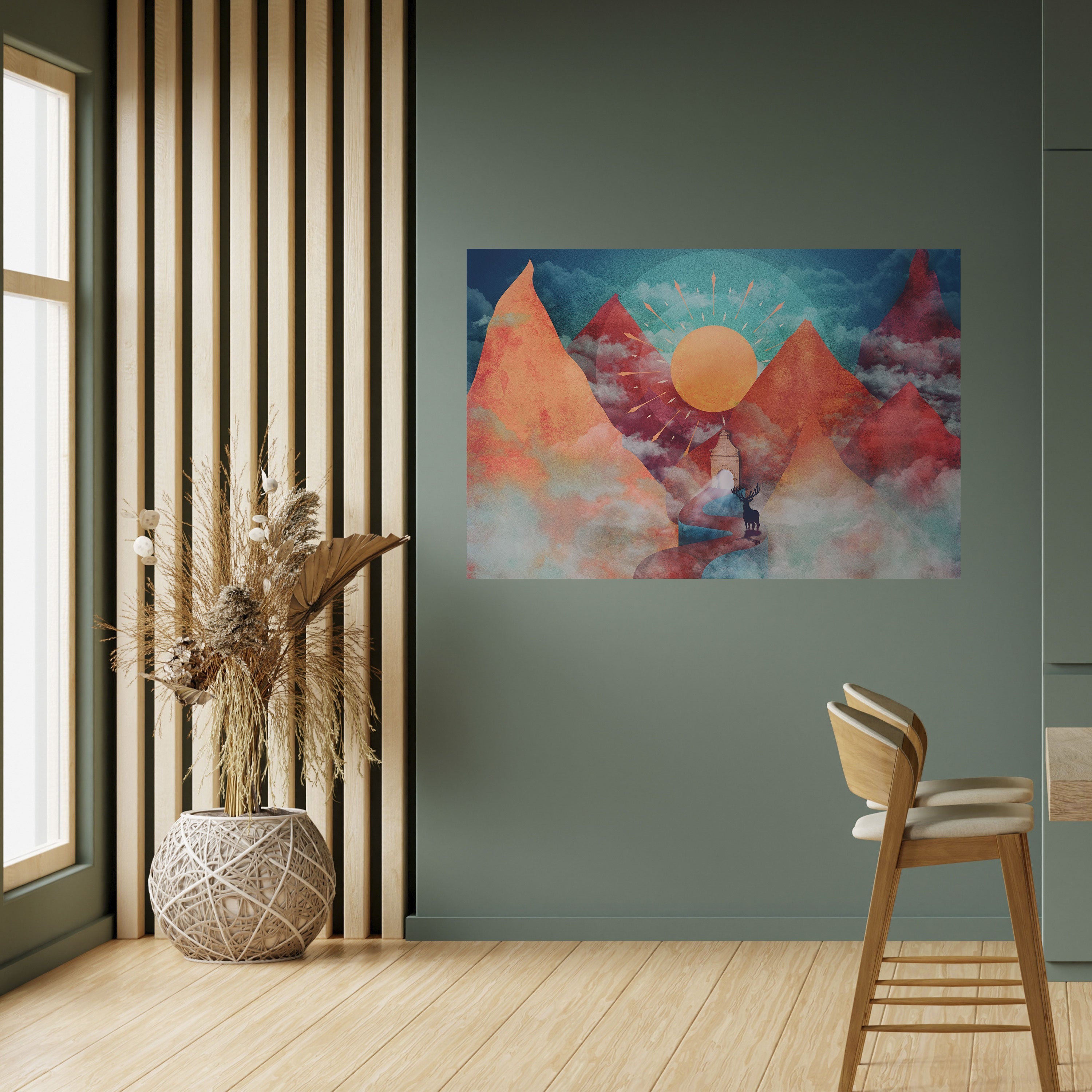 Affiche horizontale autocollante THE DEER MOUNTAIN