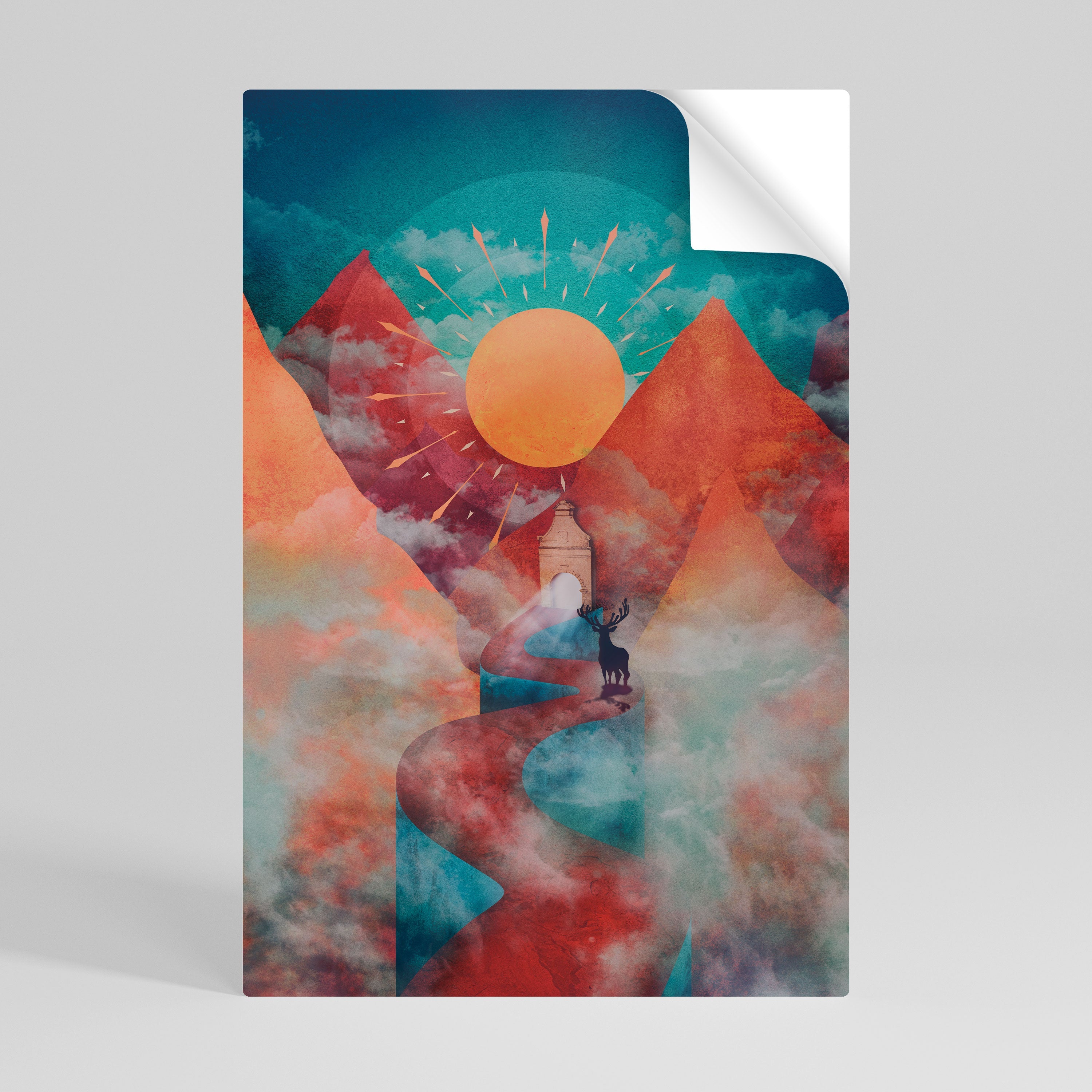Affiche verticale autocollante THE DEER MOUNTAIN