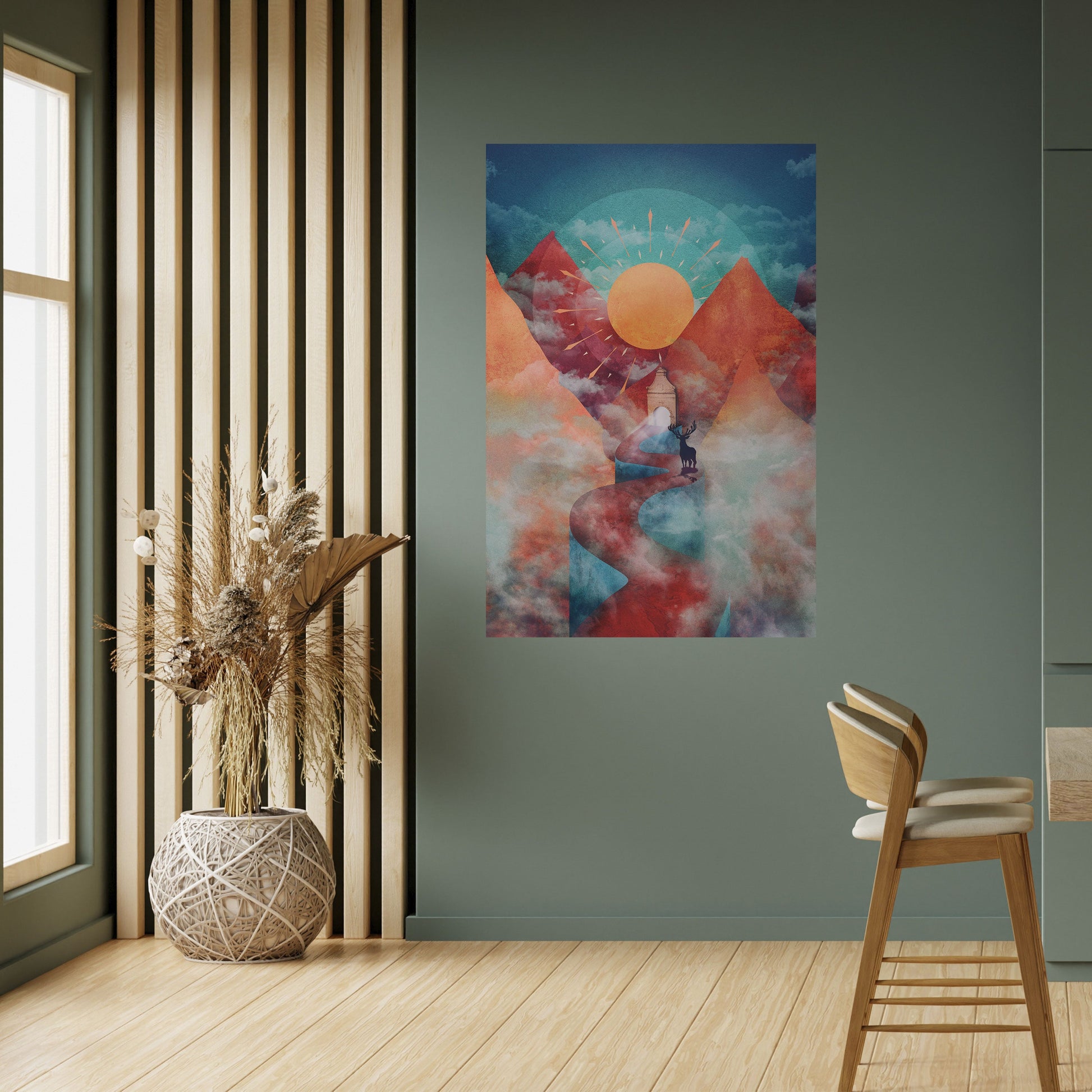 THE DEER MOUNTAIN Peel and Stick Vertical Poster
