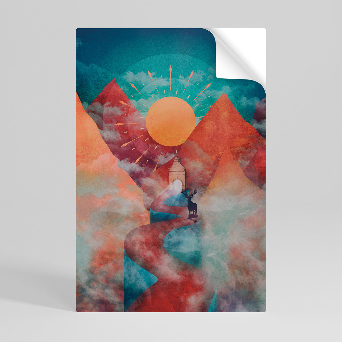 THE DEER MOUNTAIN Peel and Stick Vertical Poster