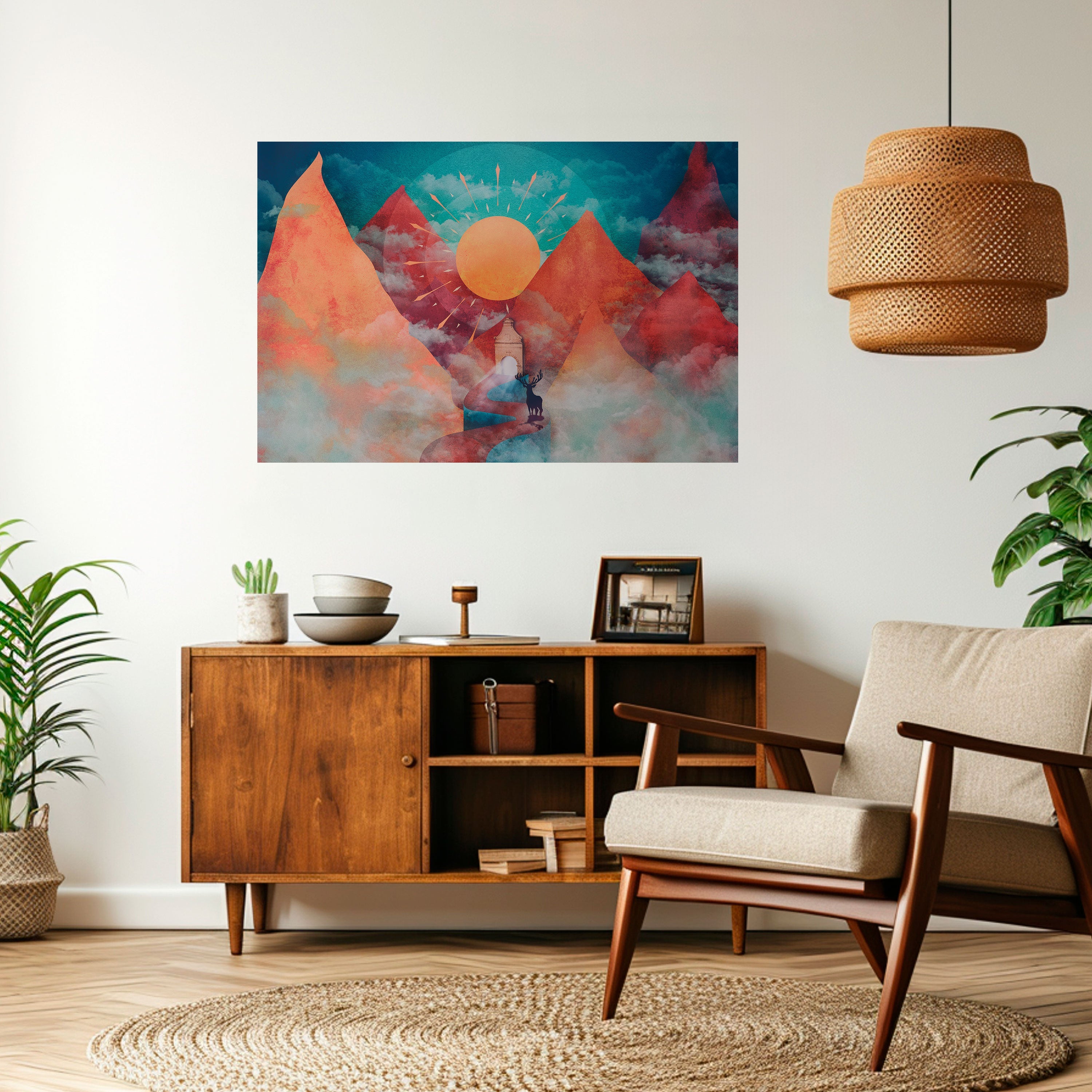 Affiche horizontale autocollante THE DEER MOUNTAIN