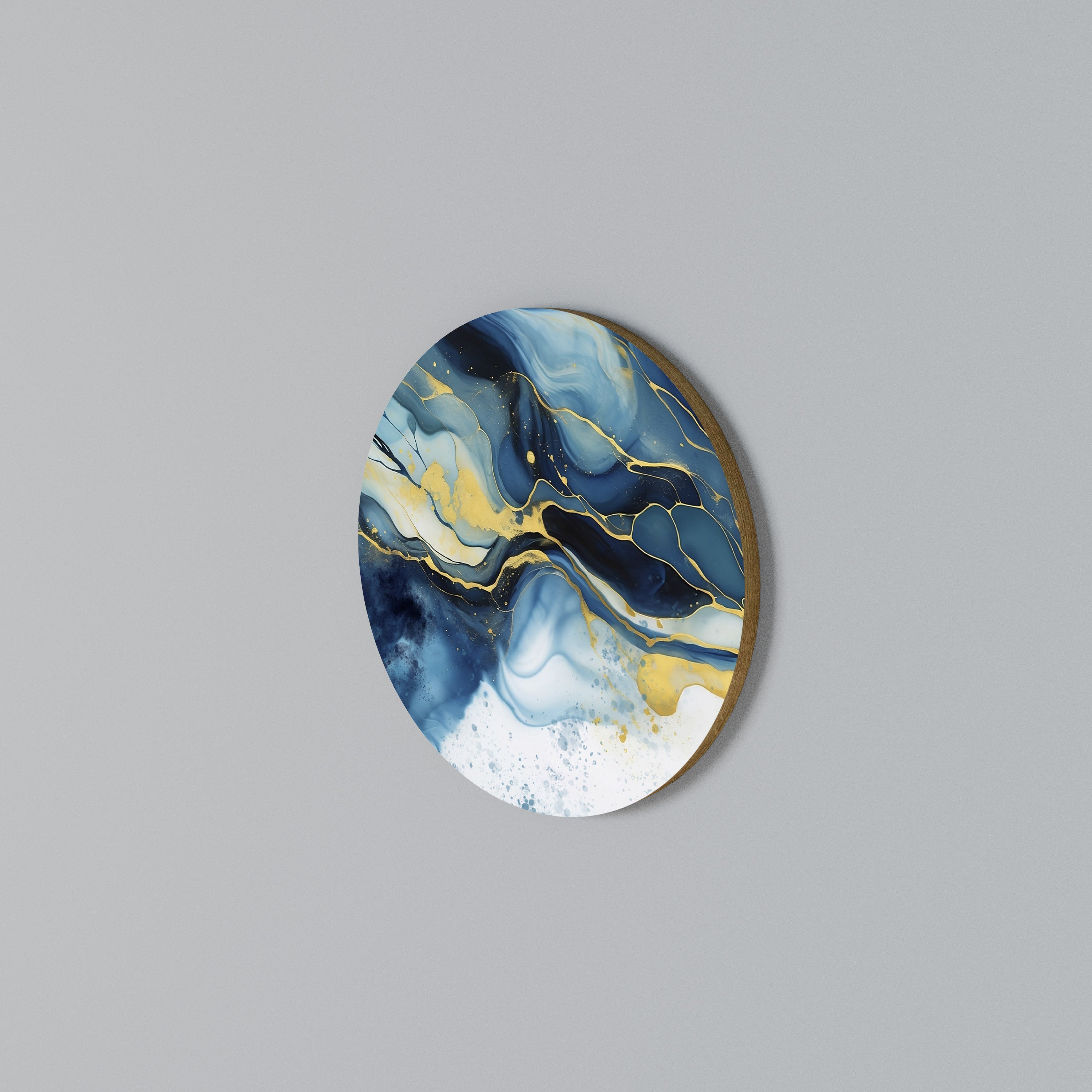 INKY MARBLE Round Wall Art