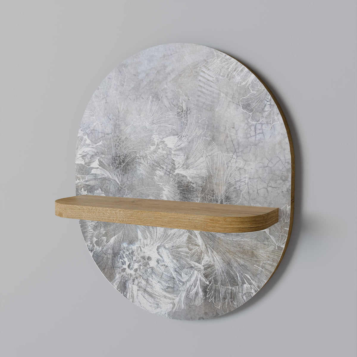 Étagère d'art ovale WHITE WHISPER effet chêne