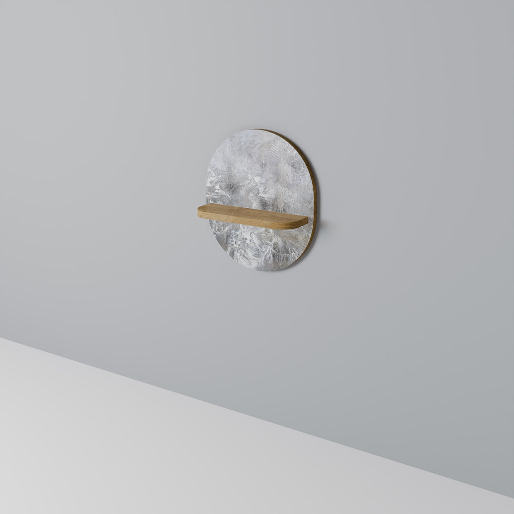 Étagère d'art ovale WHITE WHISPER effet chêne