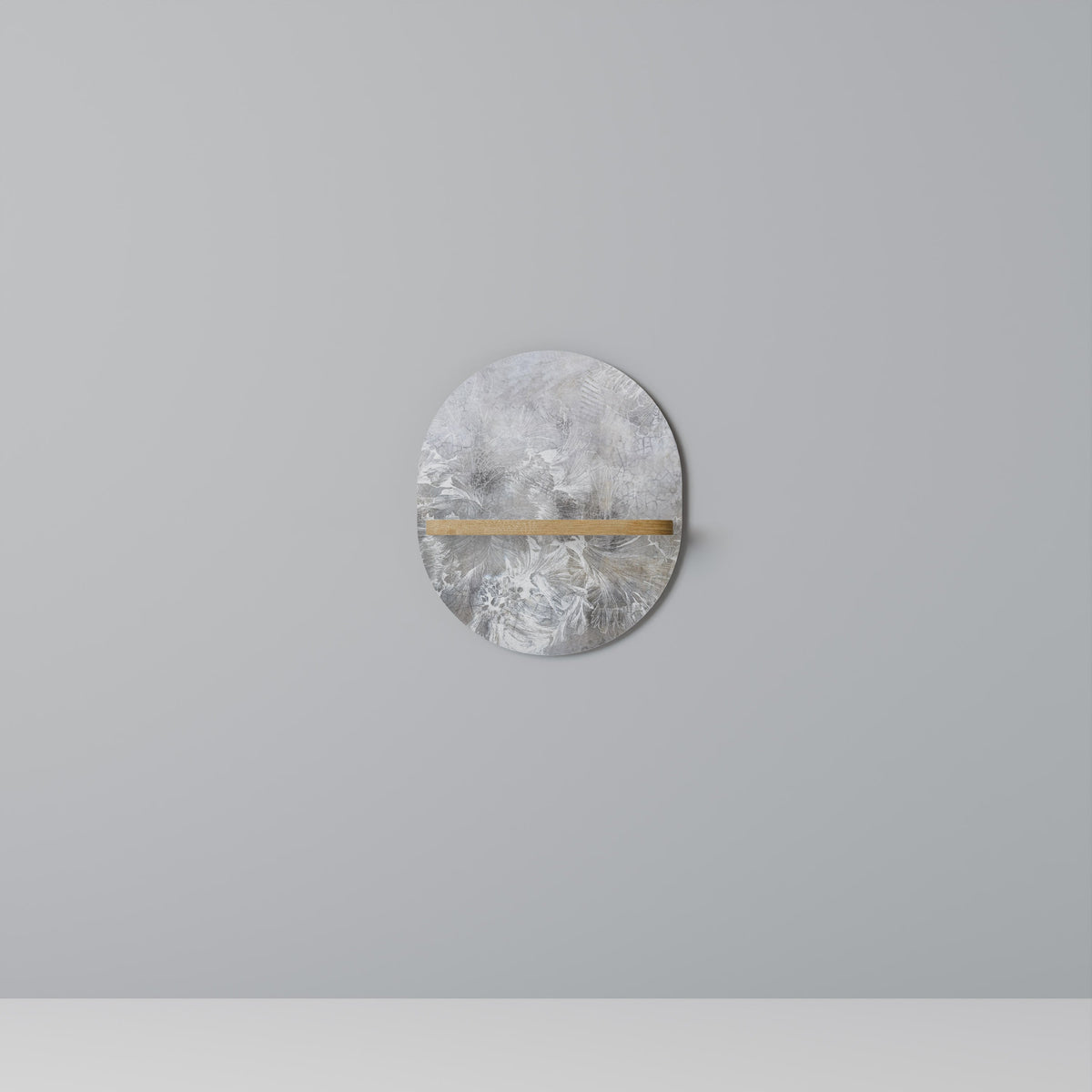 Étagère d'art ovale WHITE WHISPER effet chêne