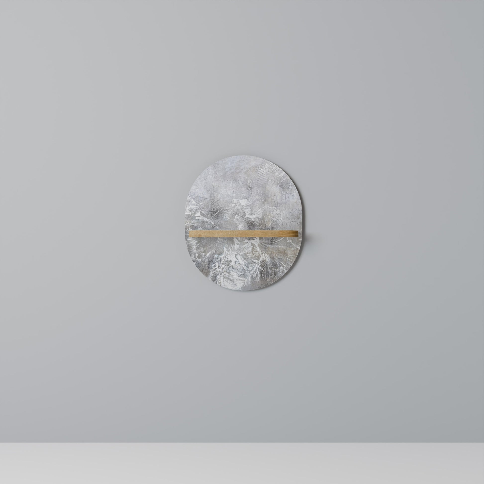Étagère d'art ovale WHITE WHISPER effet chêne