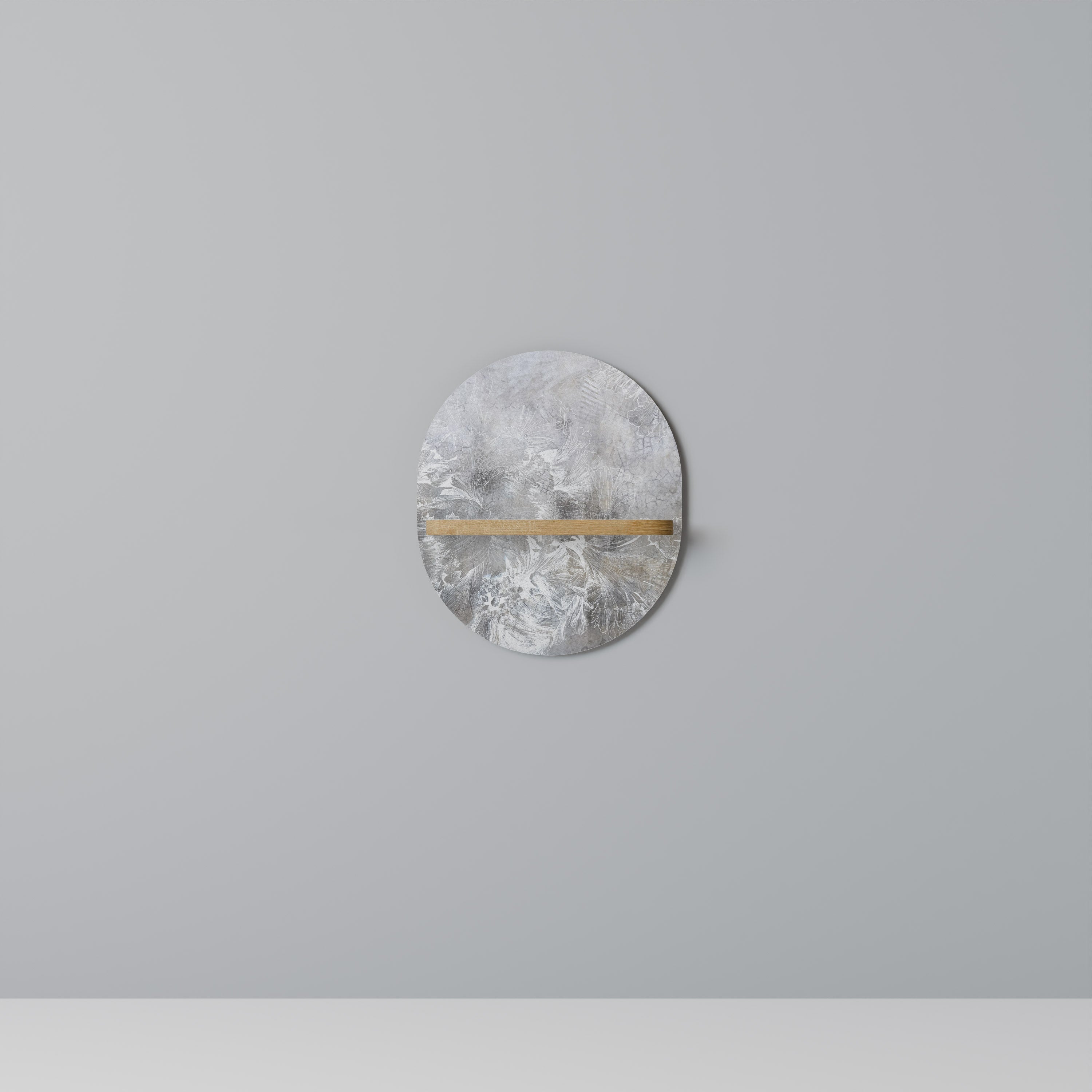 Étagère d'art ovale WHITE WHISPER effet chêne
