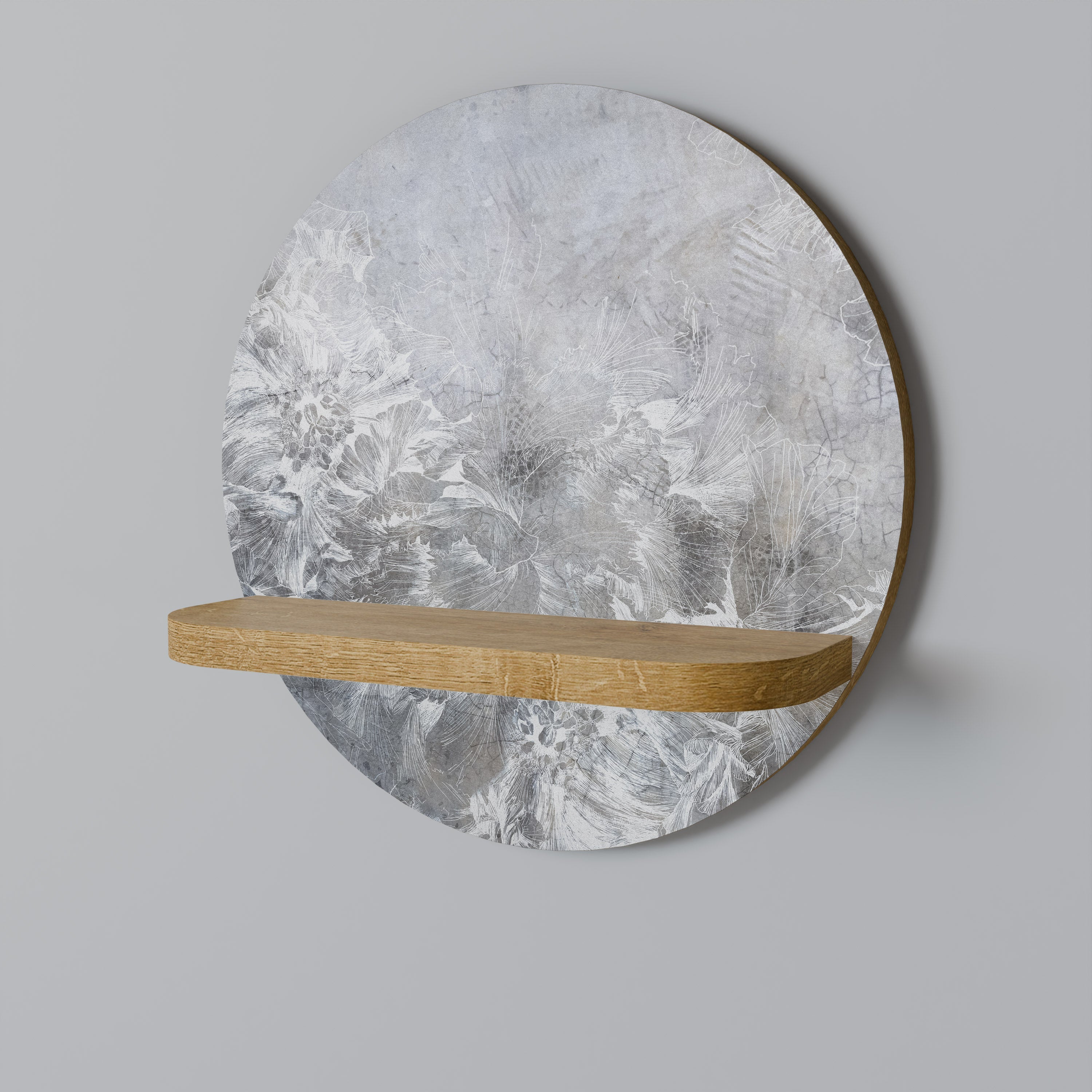 Étagère ronde White Whisper effet chêne