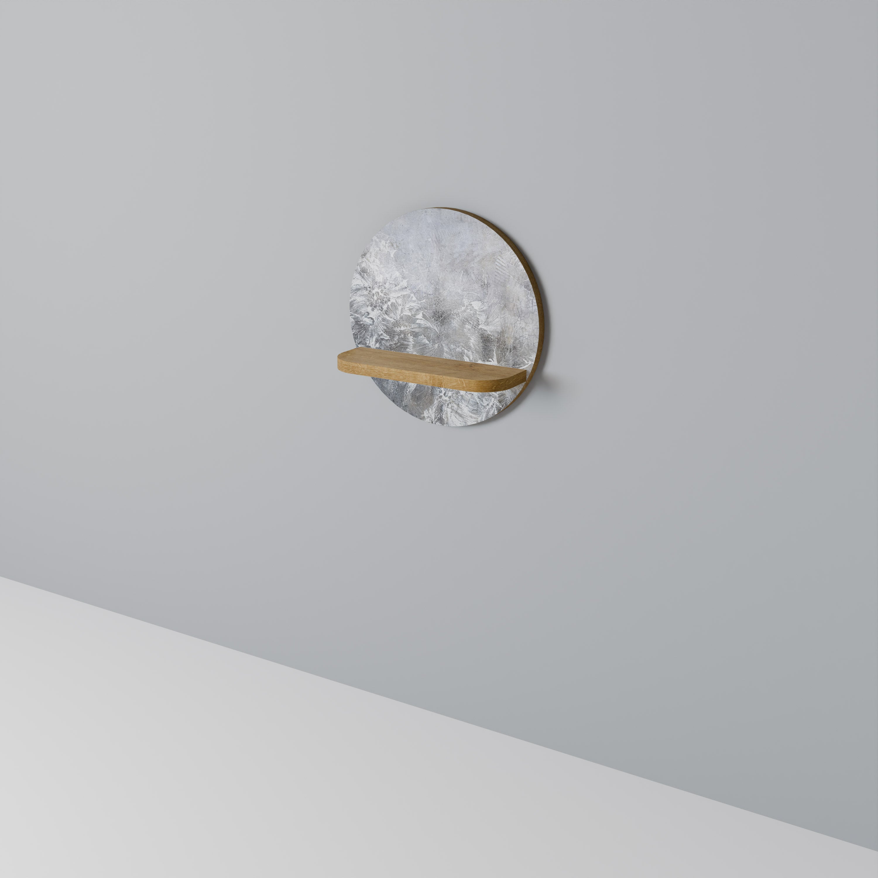 Étagère ronde White Whisper effet chêne