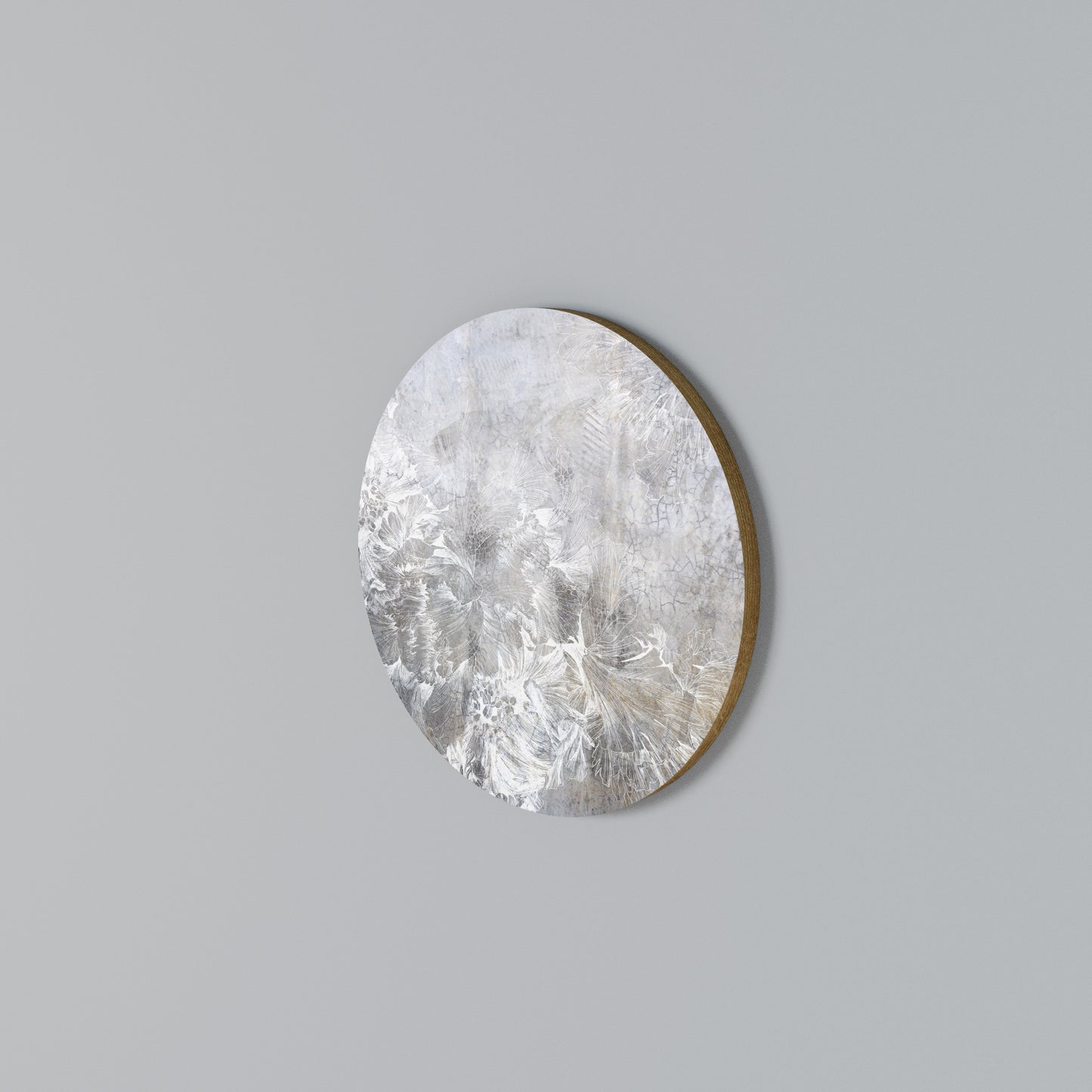 WHITE WHISPER Round Wall Art