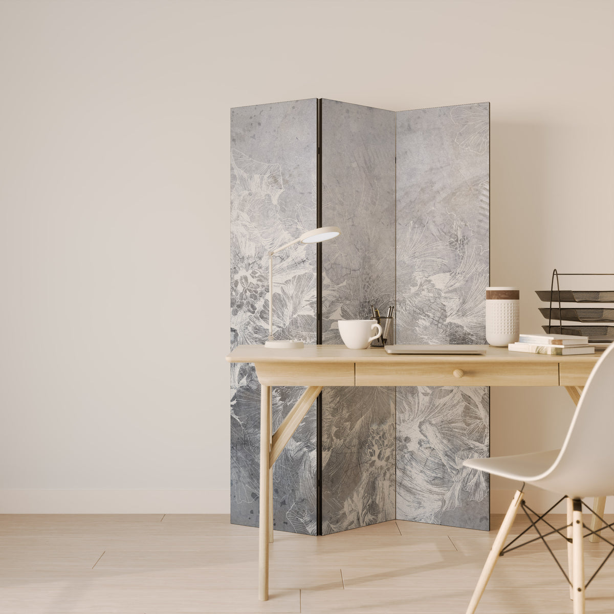 WHITE WHISPER 3-Panel Room Divider