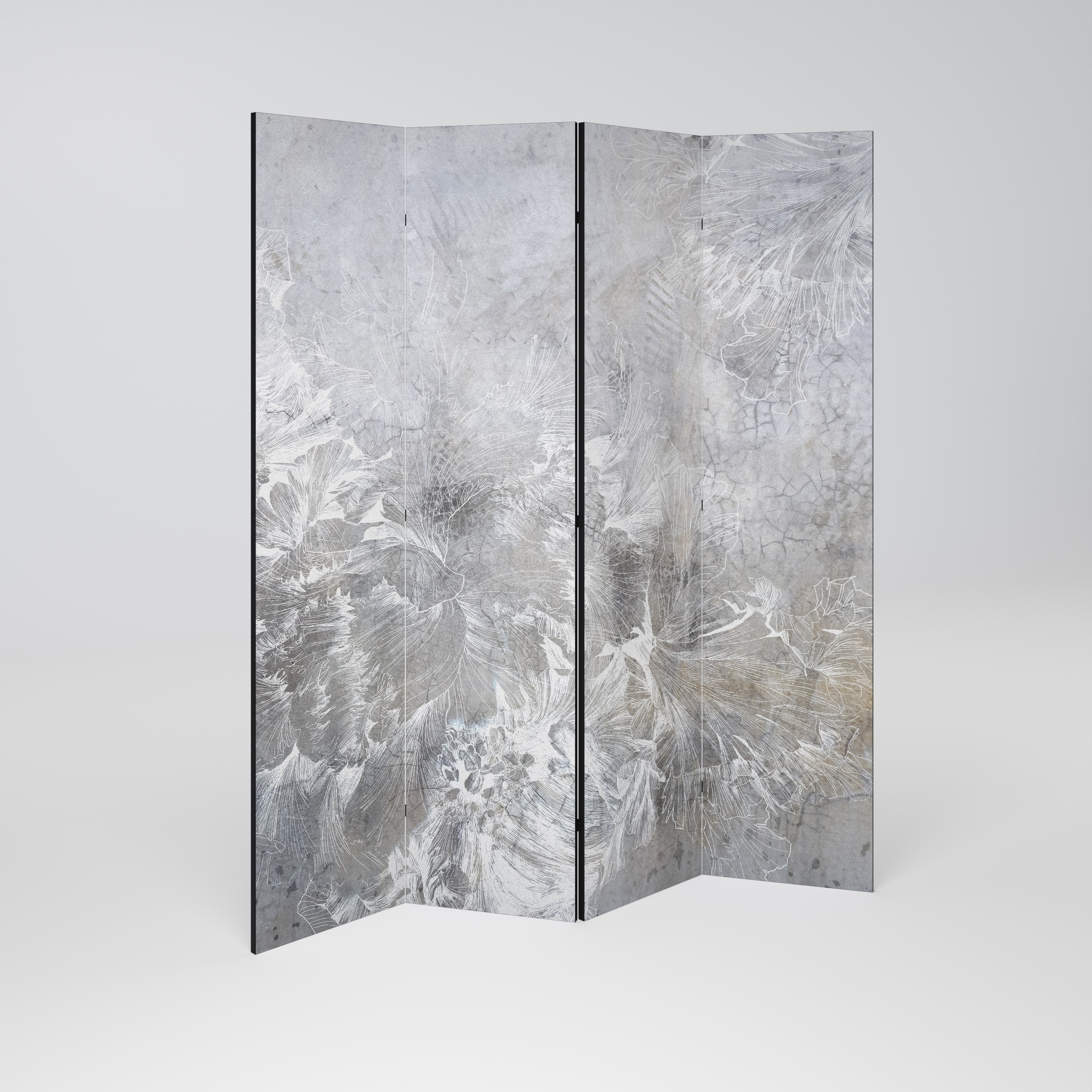 WHITE WHISPER Decorative 4-Panel Room Divider