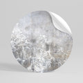 WHITE WHISPER Peel and Stick Round Sticker